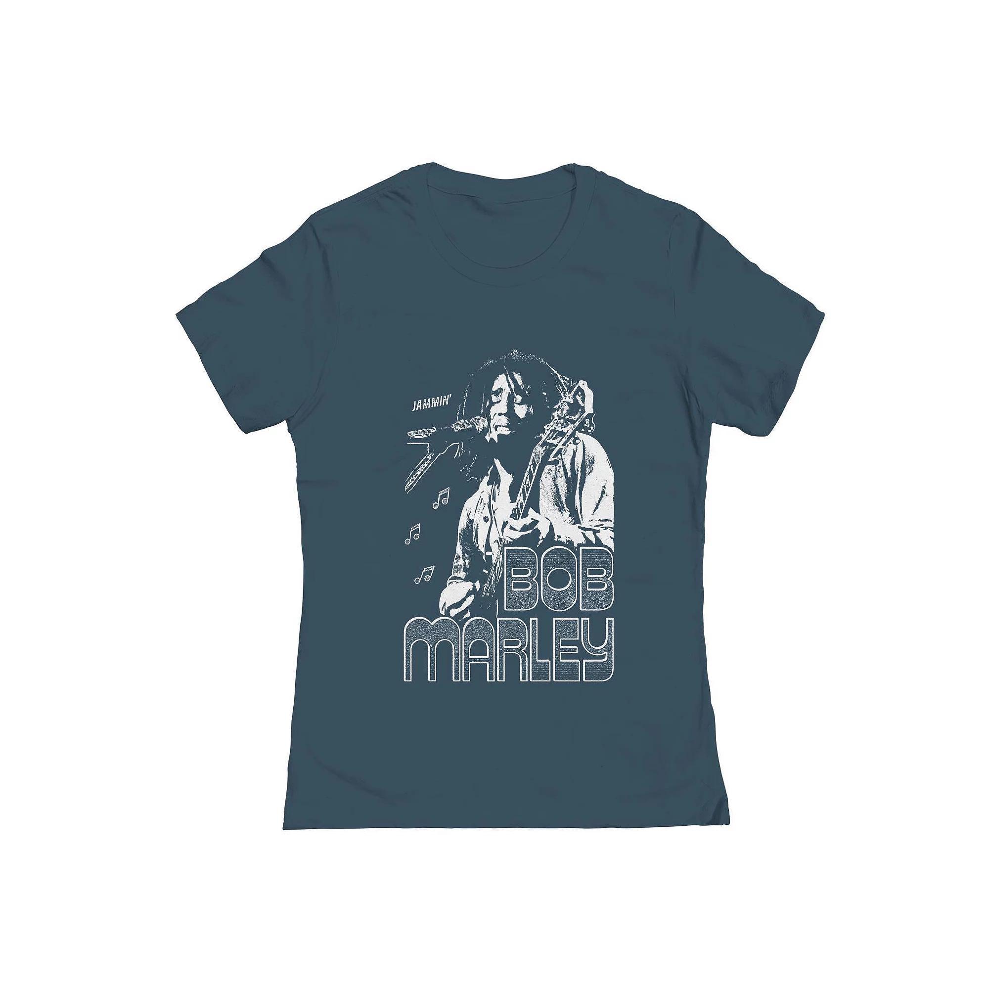 Junior's Bob Marley Bob Marley Jammin' Graphic Tee, Women's, Size: XXL, Blue Product Image