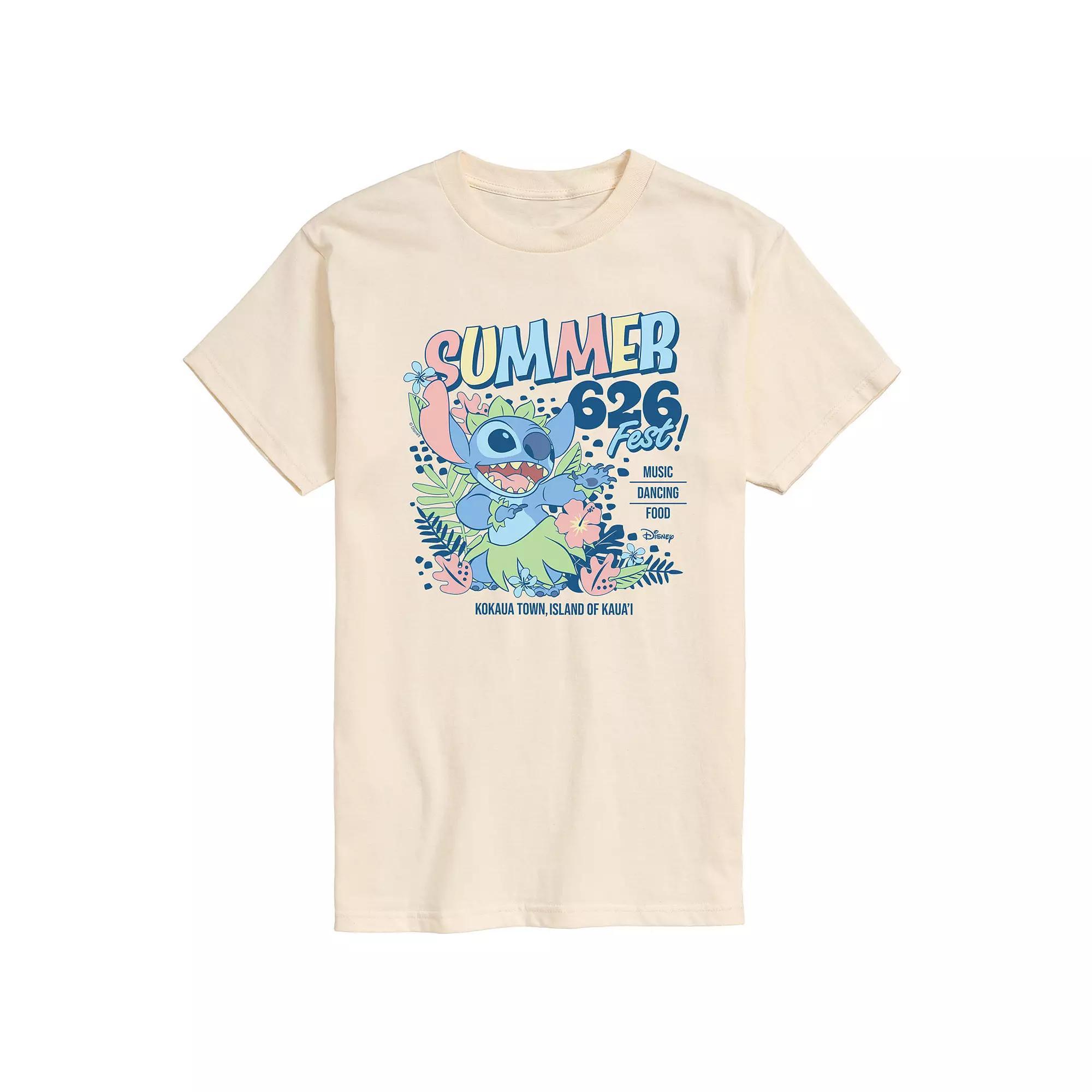 Disney's Lilo & Stitch Men's Summer 626 Fest Graphic Tee, Size: Small, Ivory Product Image