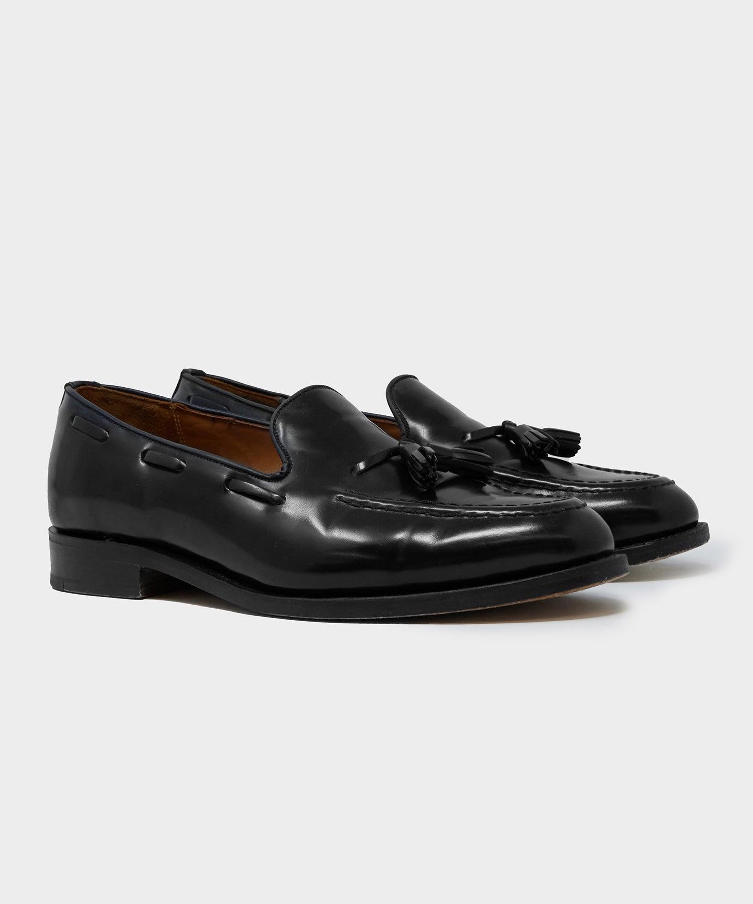 Todd Snyder x Sanders Tassel Loafer in Black Leather Product Image