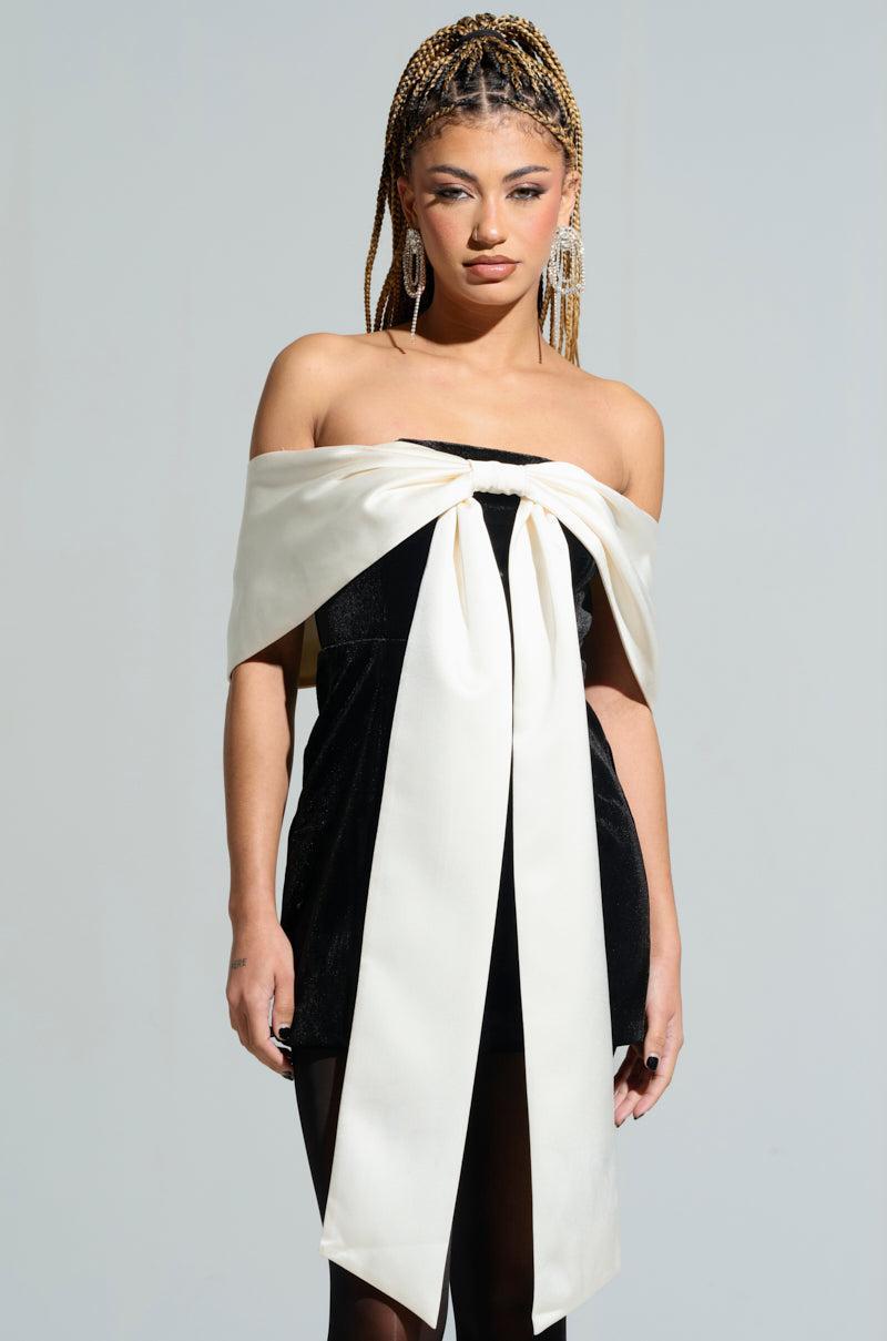 MY PRESENCE IS A PRESENT VELVET MINI DRESS Product Image
