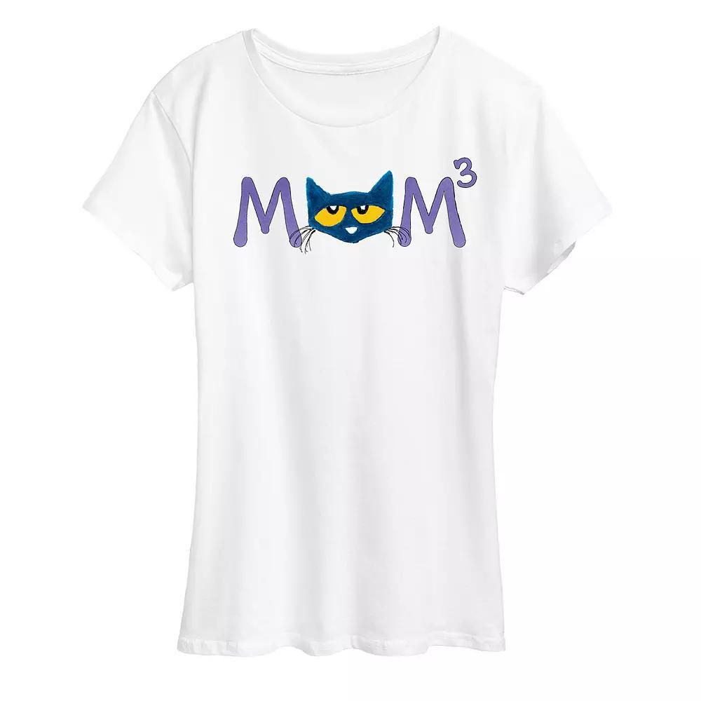 Womens Pete the Cat Face Mom Cubed Graphic Tee Product Image