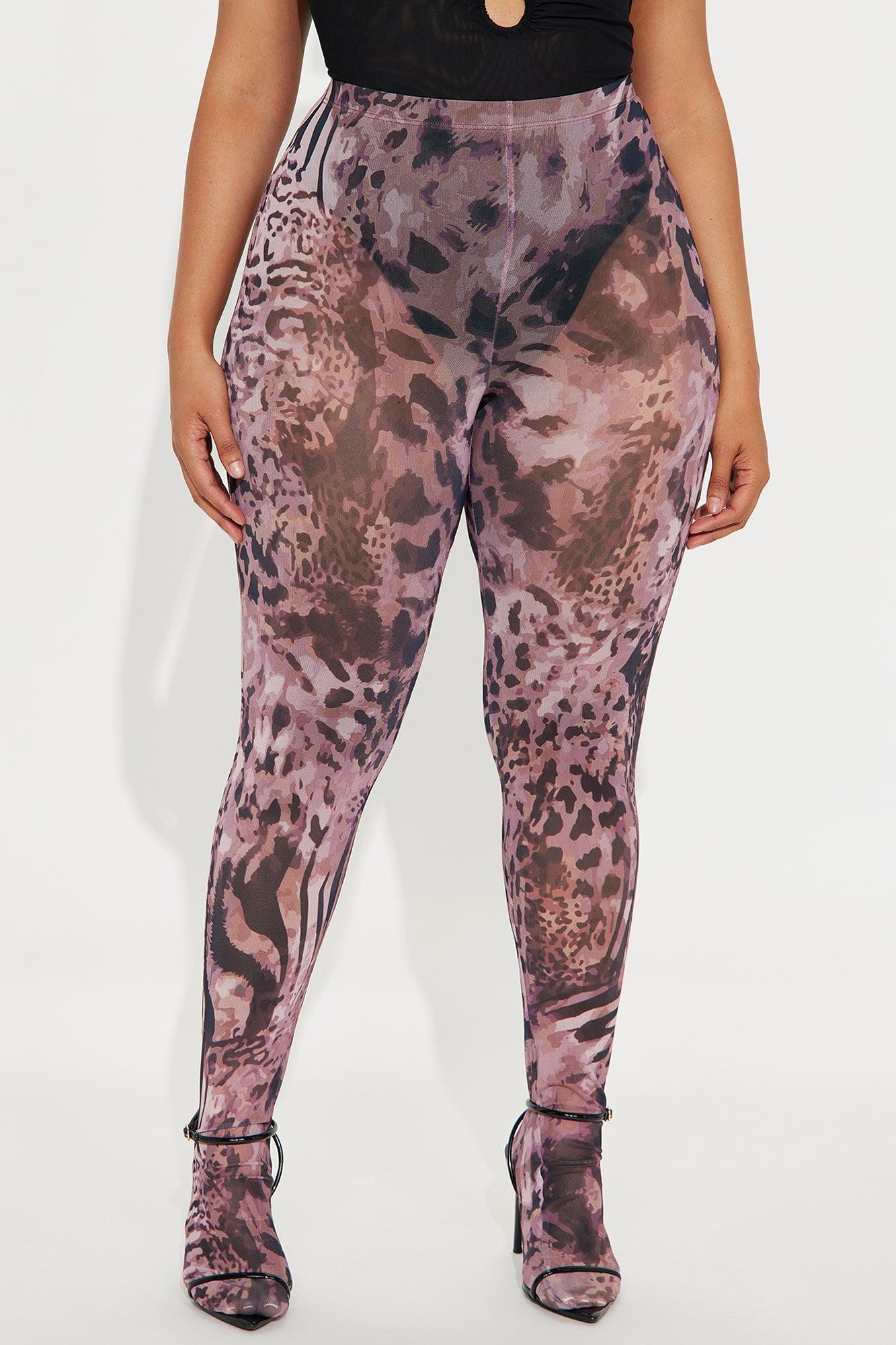 Untamed Leopard Mesh Footed Legging - Brown/combo Product Image