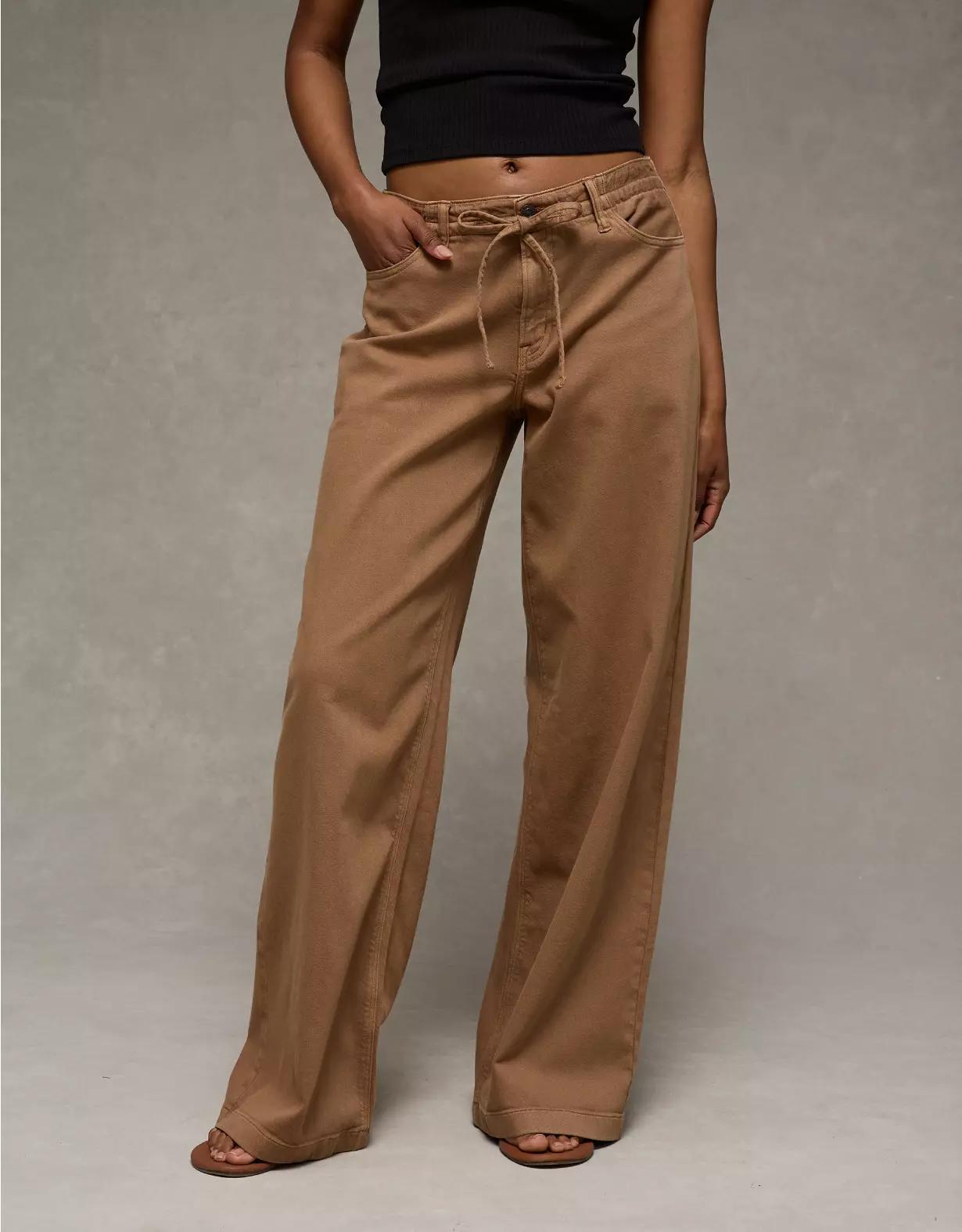 AE Dreamy Drape Stretch Low-Rise Ultra Wide-Leg Pant Product Image