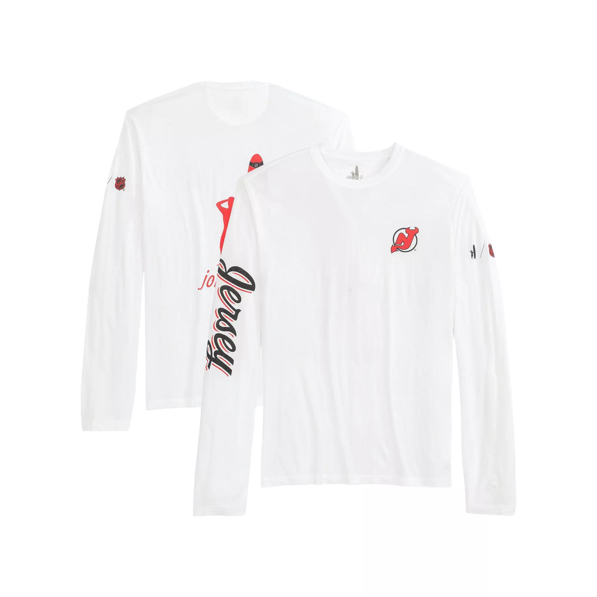 Men's johnnie-O White New Jersey Devils Adam Long Sleeve T-Shirt, Size: Large, Nhl White Product Image