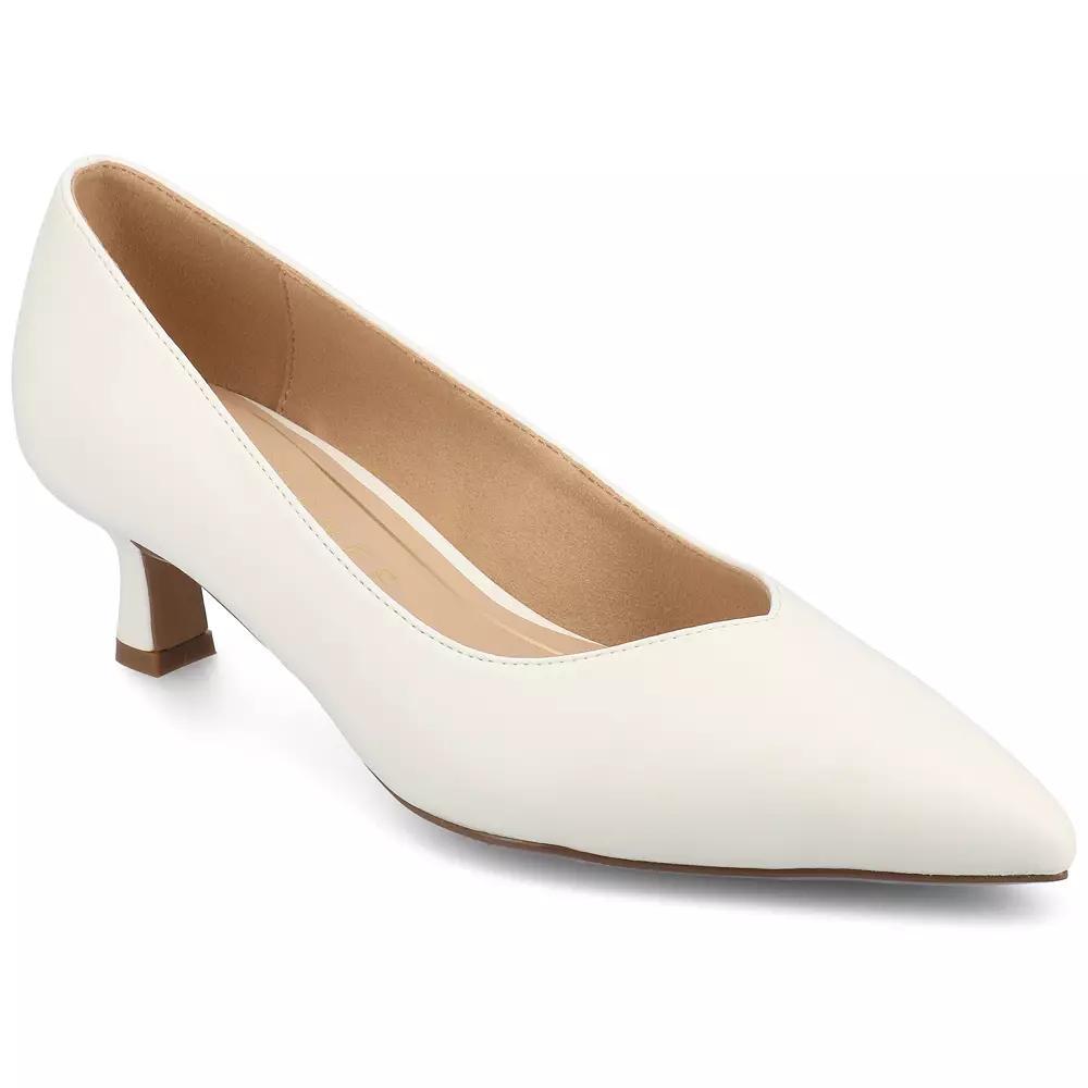 Journee Pammie Medium and Wide Width Womens Slip-On Kitten Heel Pumps Product Image