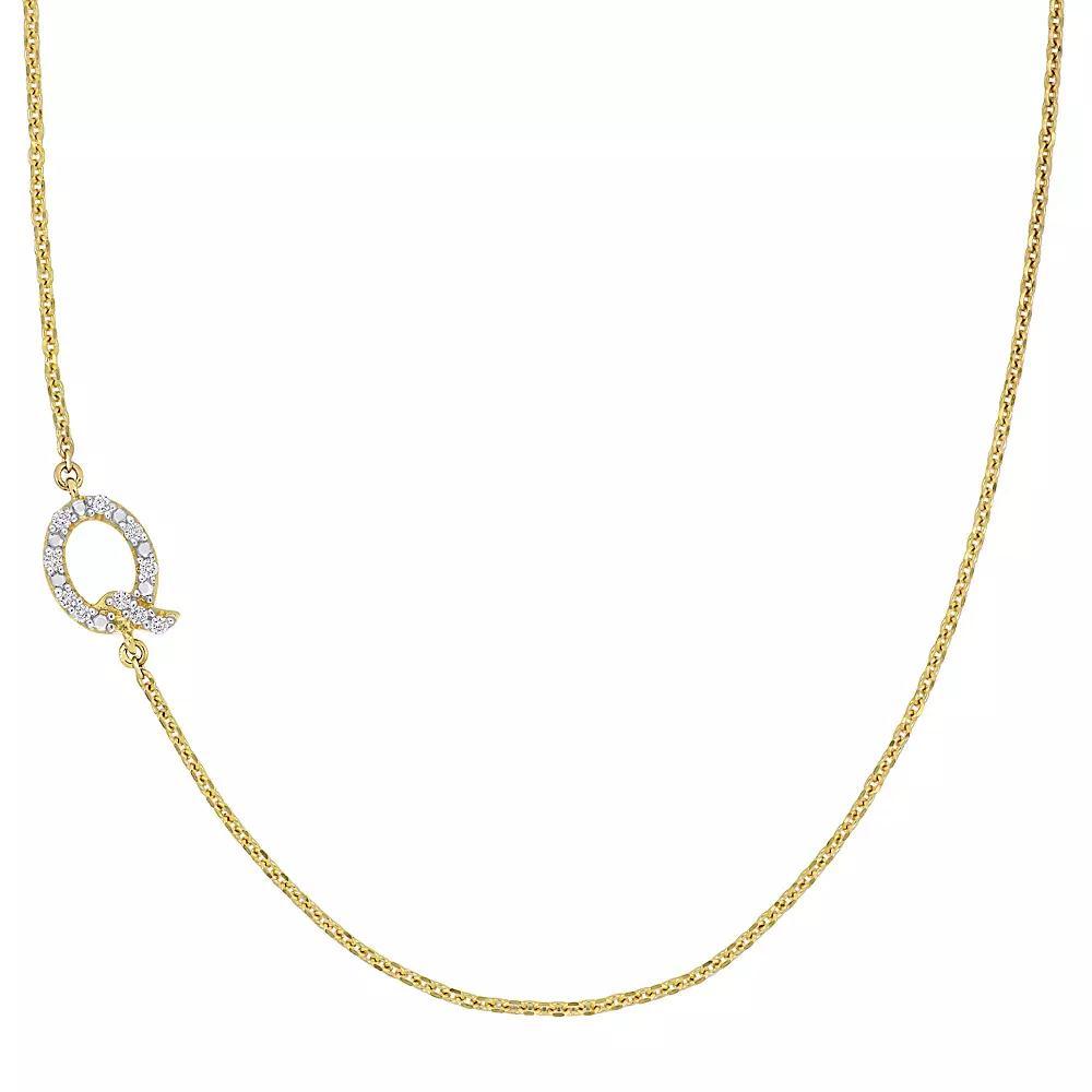 Stella Grace 14k Gold Diamond Accent Initial Necklace, Women's, Size: 18" Product Image