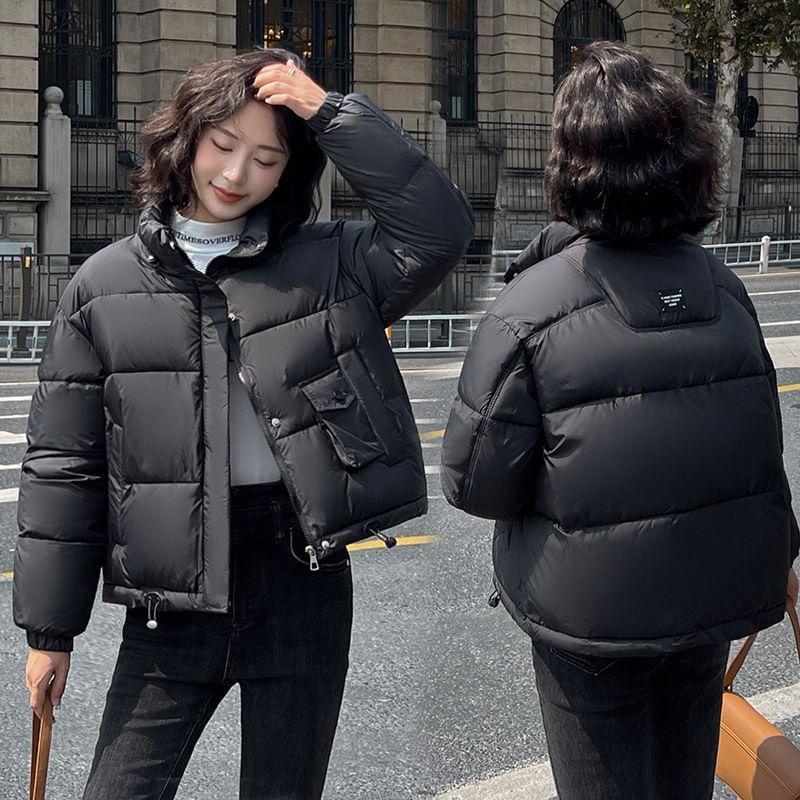 Mock Neck Zip-Up Puffer Jacket Product Image