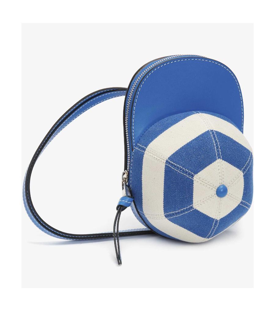 JW ANDERSON Medium Cap Leather Crossbody Bag In Blue Product Image