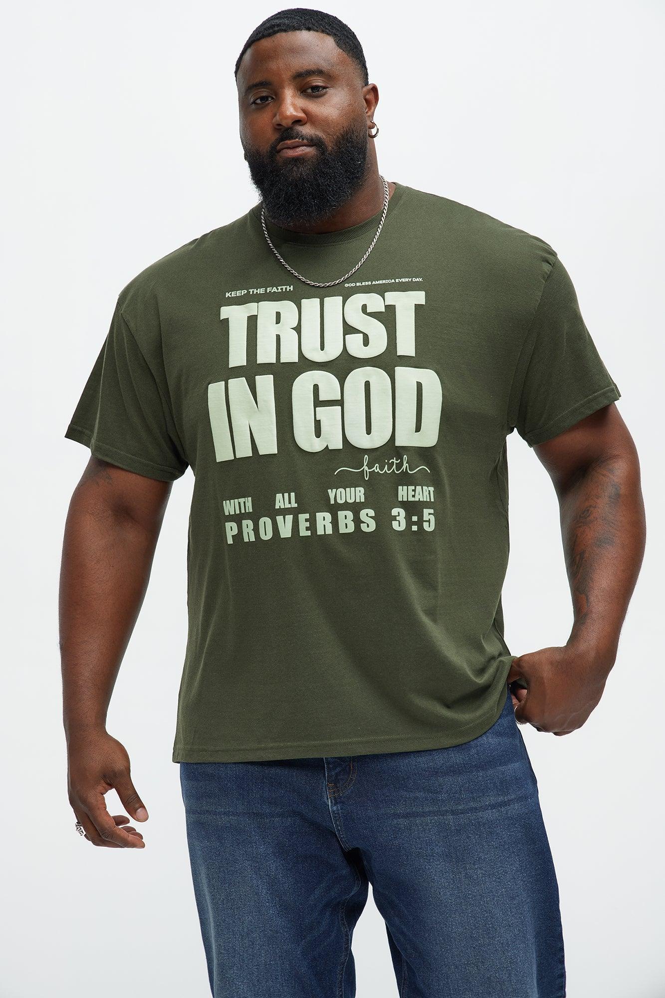 Proverbs 3:5 Short Sleeve Tee - Dark Olive Product Image