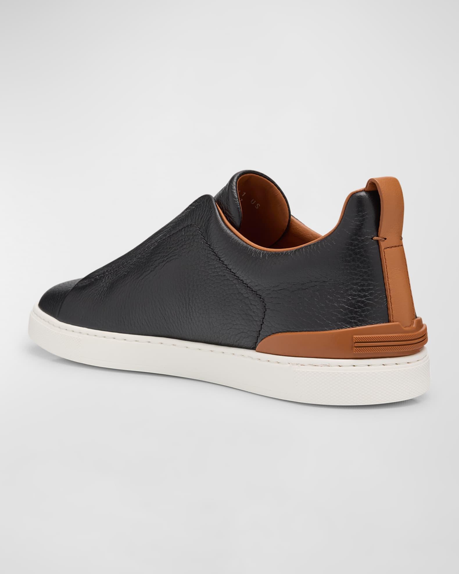 Men's Triple Stitch Deerskin Leather Sneakers Product Image