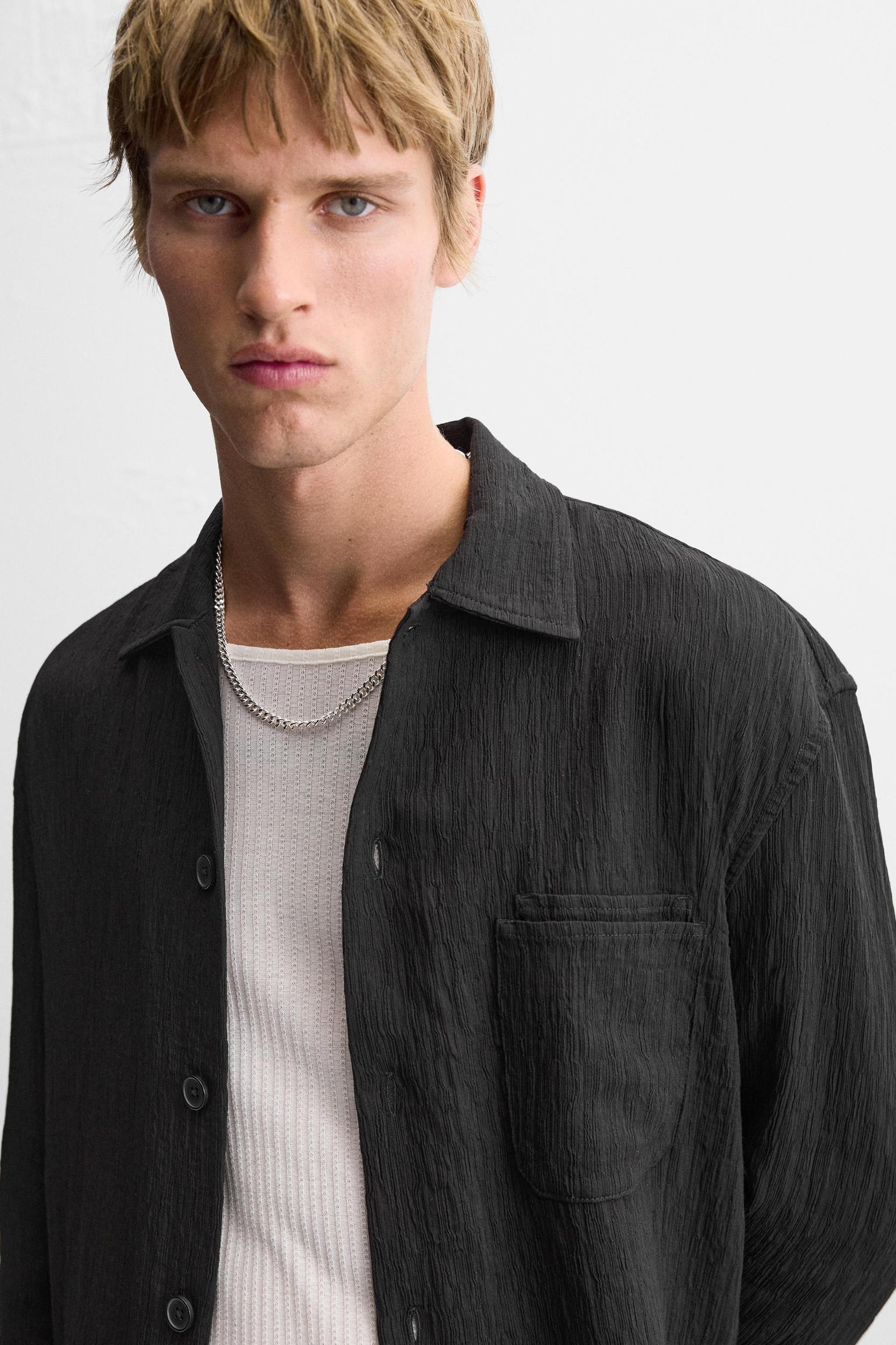 TEXTURED JACQUARD OVERSHIRT Product Image