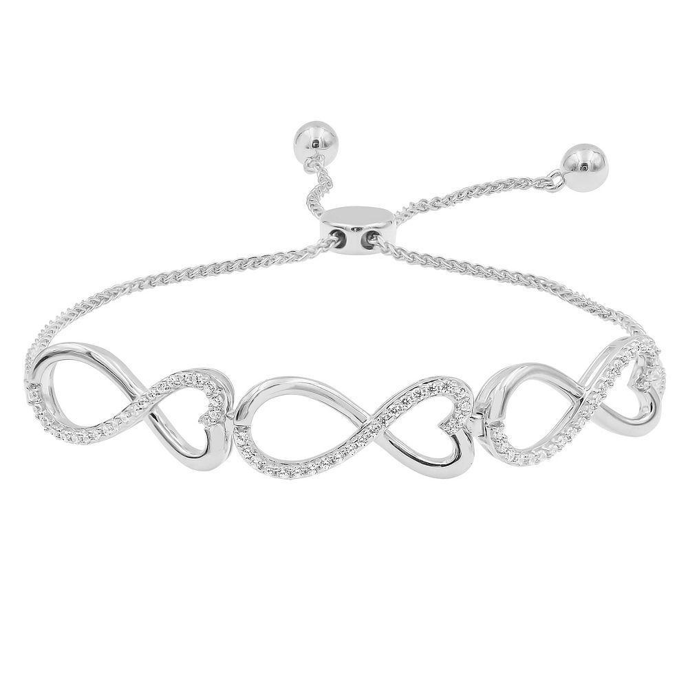 Sterling Silver 1/3 Carat T.W. Diamond Adjustable Bracelet, Women's, Sterlng Silver Product Image