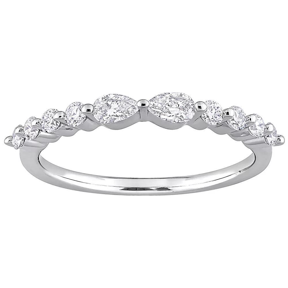 Stella Grace Platinum Over Sterling Silver 5/8 Carat T.W. Lab-Grown Diamond Stackable Ring, Women's, Size: 6, White Product Image