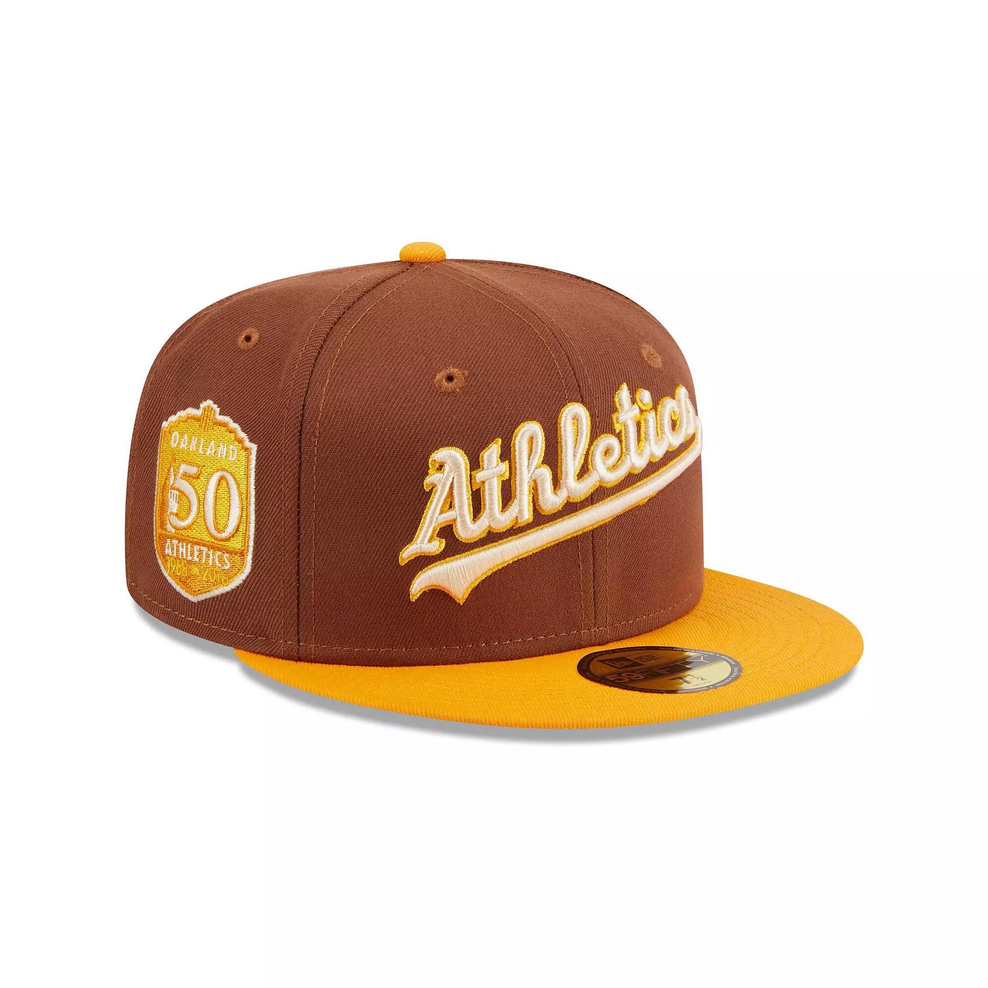 Men's New Era Brown Oakland Athletics Tiramisu  59FIFTY Fitted Hat, Size: 7 1/2 Product Image