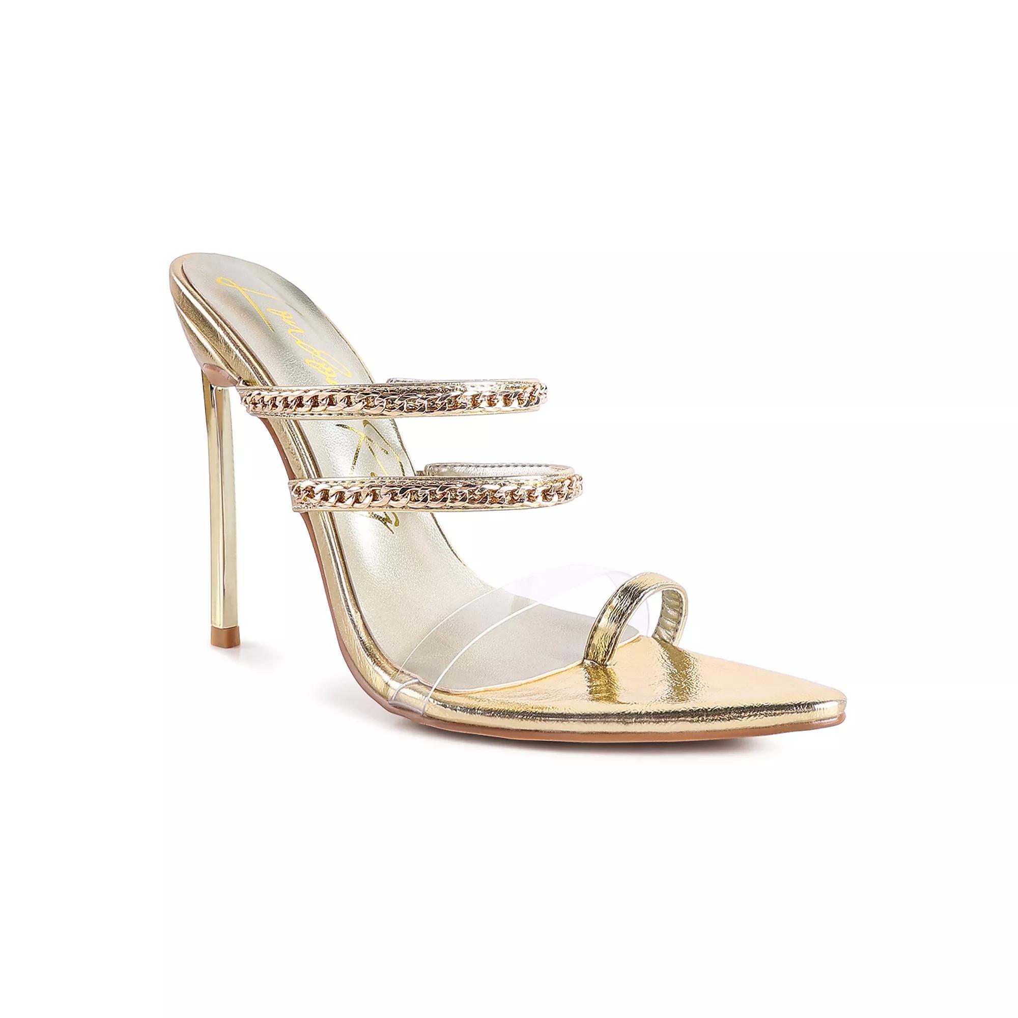 London Rag Tickle Me Women's High Heeled Toe Ring Sandals, Size: 9, Silver Product Image