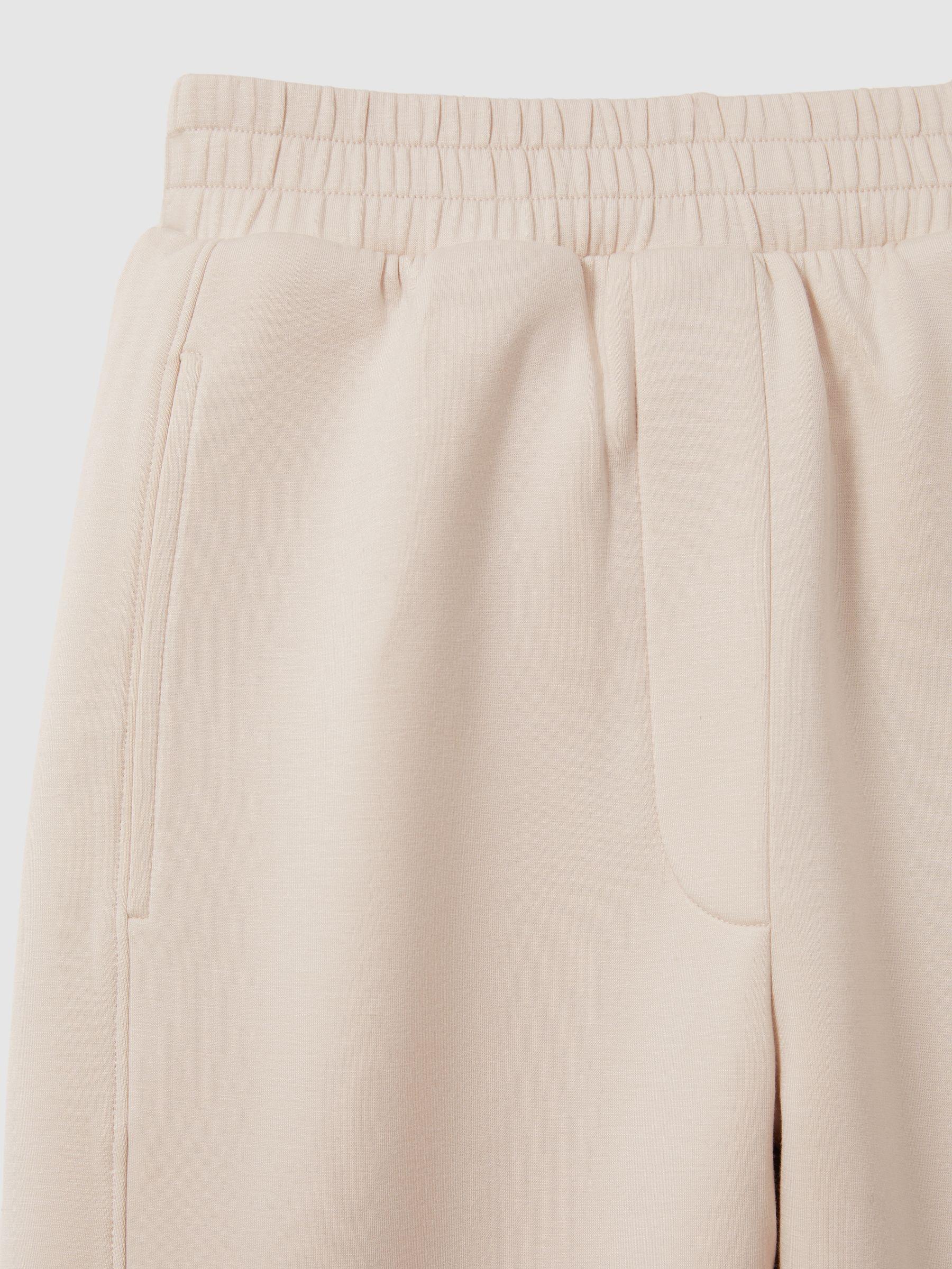 Tapered Elasticated Waist Joggers in Stone Product Image