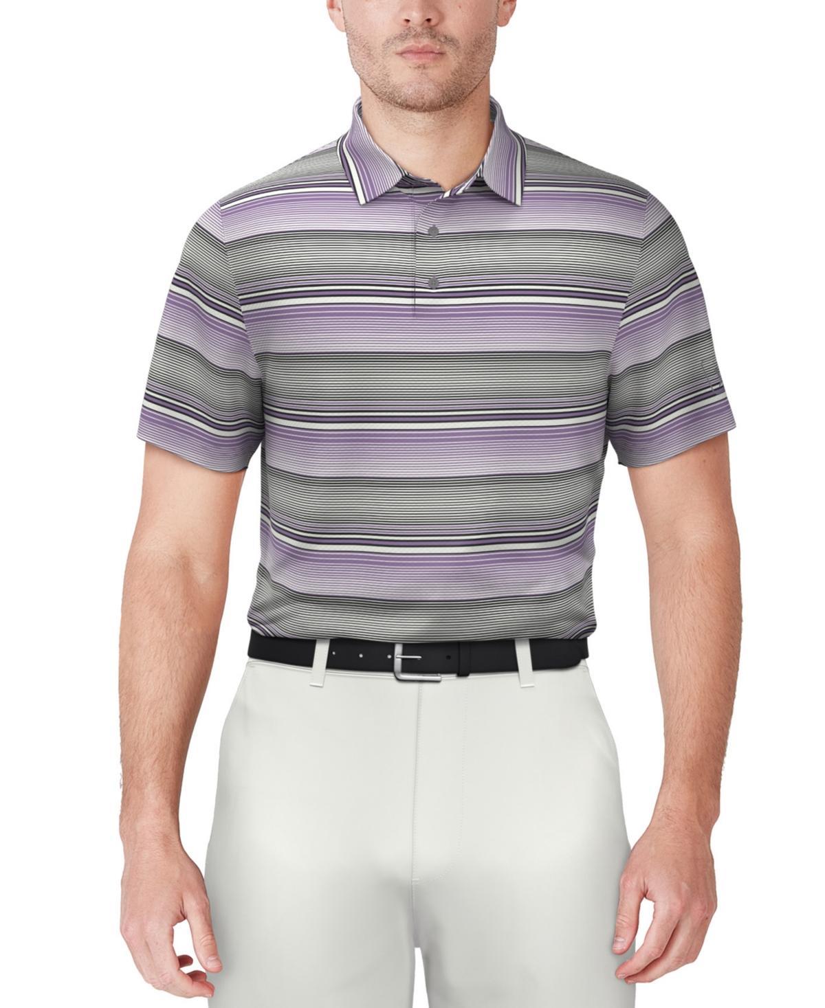 Pga Tour Mens Linear Energy Textured Short Sleeve Performance Golf Polo Shirt Product Image