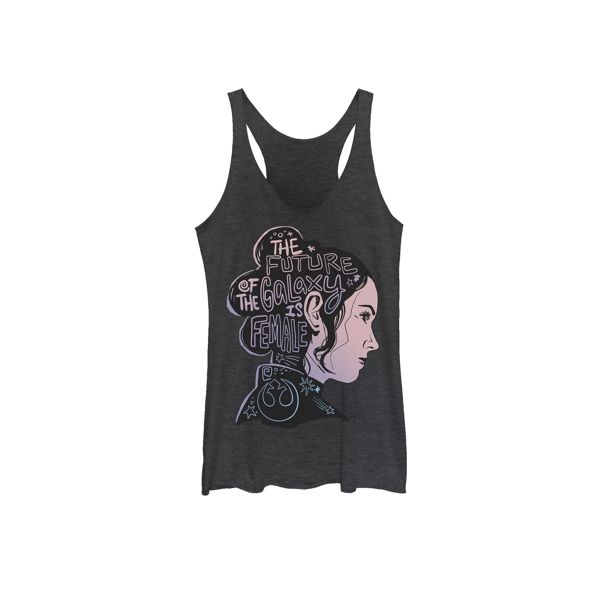 Juniors' Star Wars Rey The Future Of The Galaxy Is Female Graphic Tank Top, Girl's, Size: XS, Black Grey Product Image