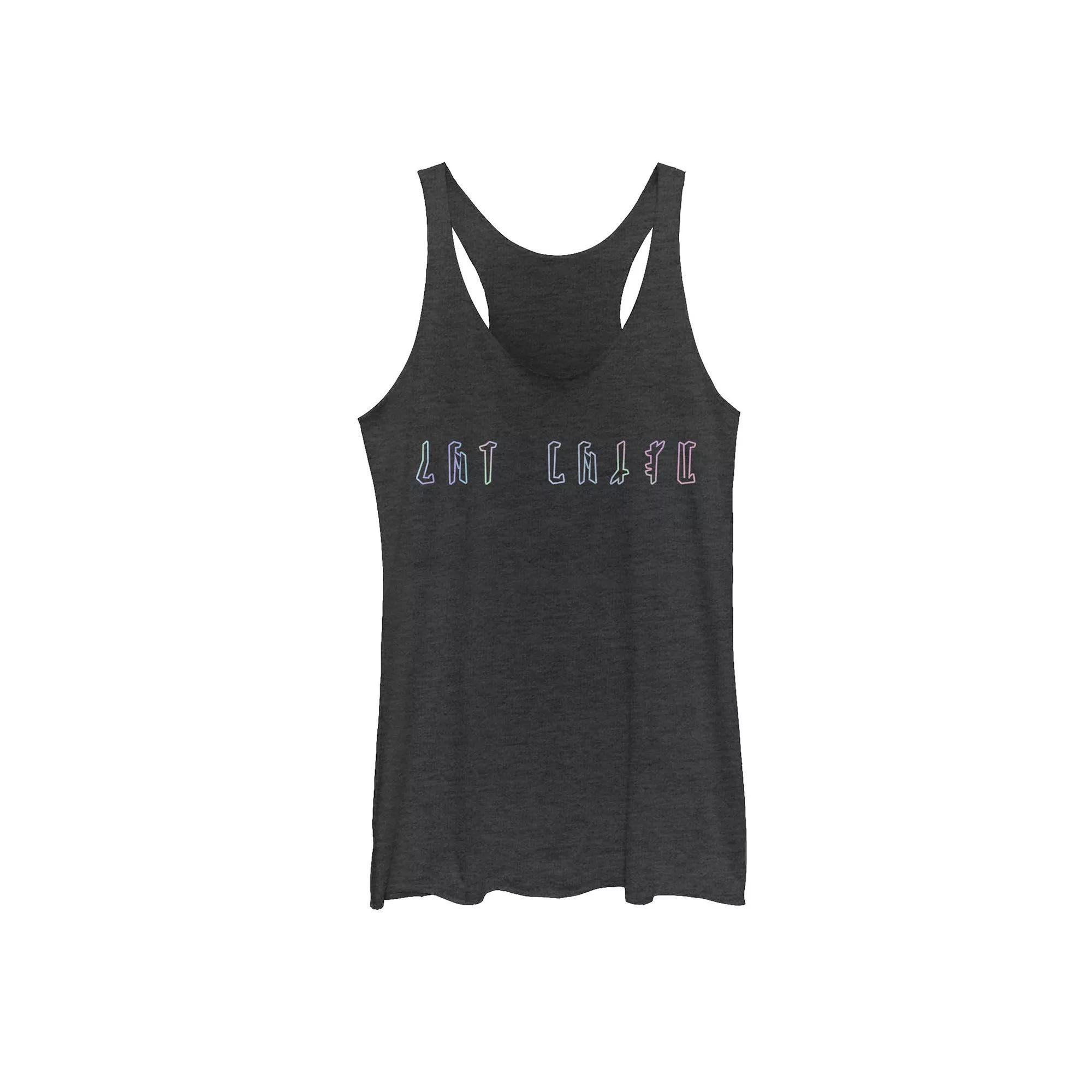 Juniors' Hamsa Moon Sun Geometric Design Graphic Tank Top, Girl's, Size: Small, Navy Grey Product Image