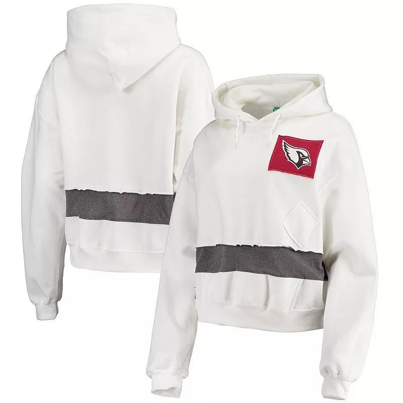 Women's Refried Apparel White Arizona Cardinals Sustainable Crop Dolman Pullover Hoodie, Size: Medium Product Image