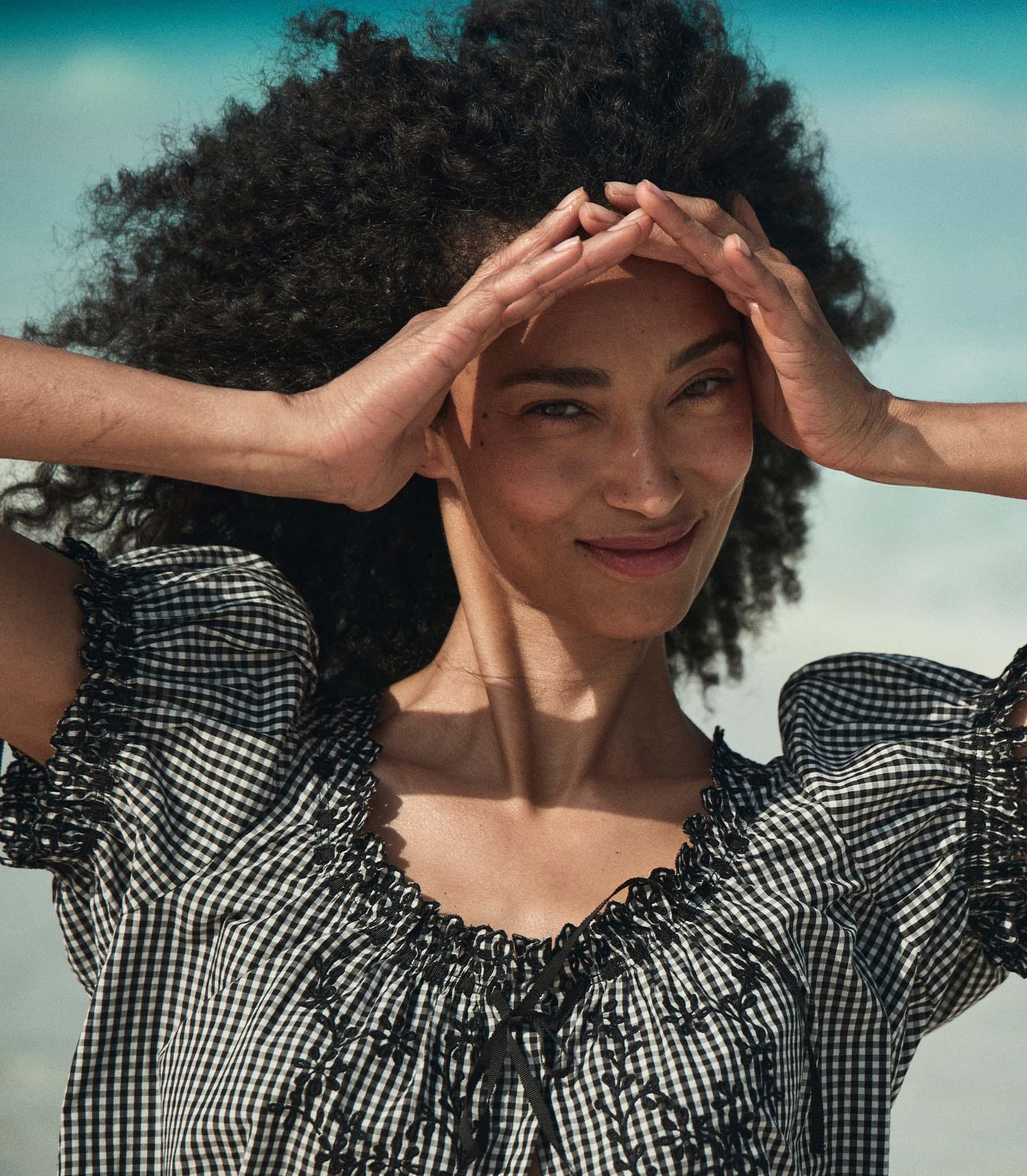 NERA TOP -- NOIR LA MADDALENA GINGHAM Product Image