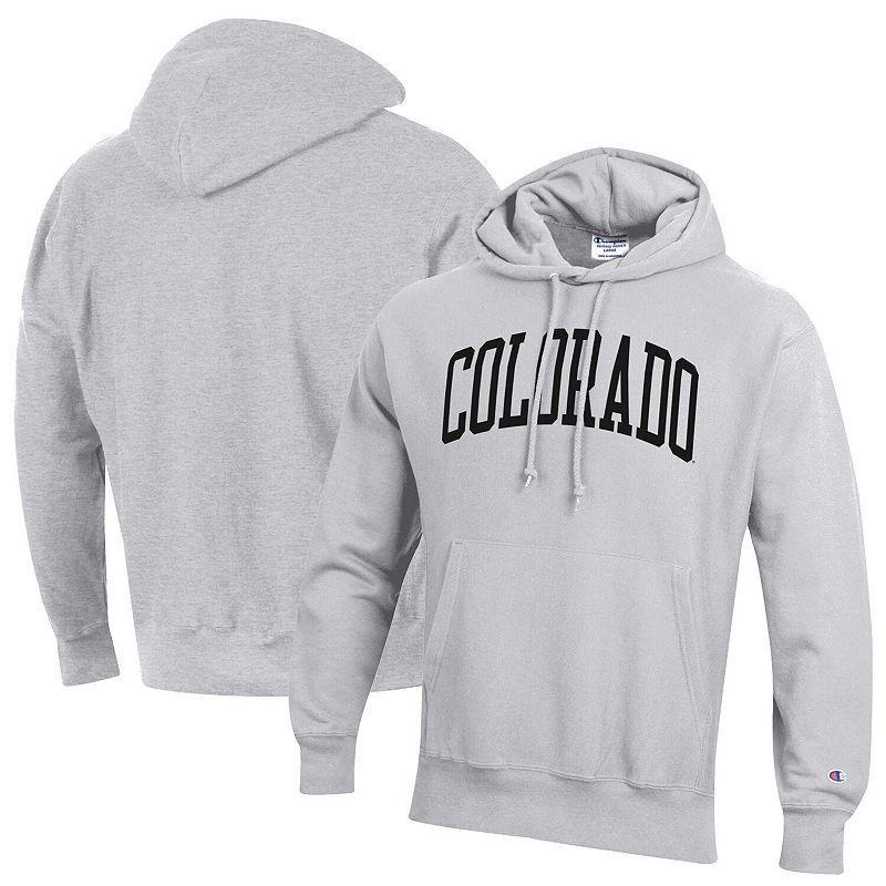 Men's Champion Heathered Gray Colorado Buffaloes Team Arch Reverse Weave Pullover Hoodie, Size: 2XL, Grey Product Image