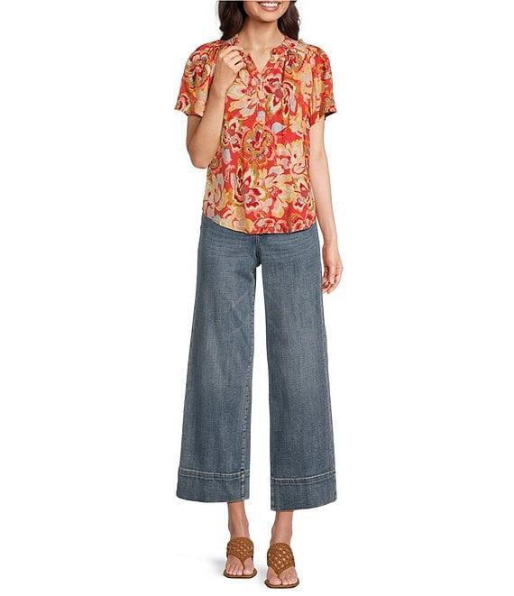 NYDJ Petite Size Teresa Lift Tuck® Stretch Denim Wide Leg Ankle Jeans Product Image