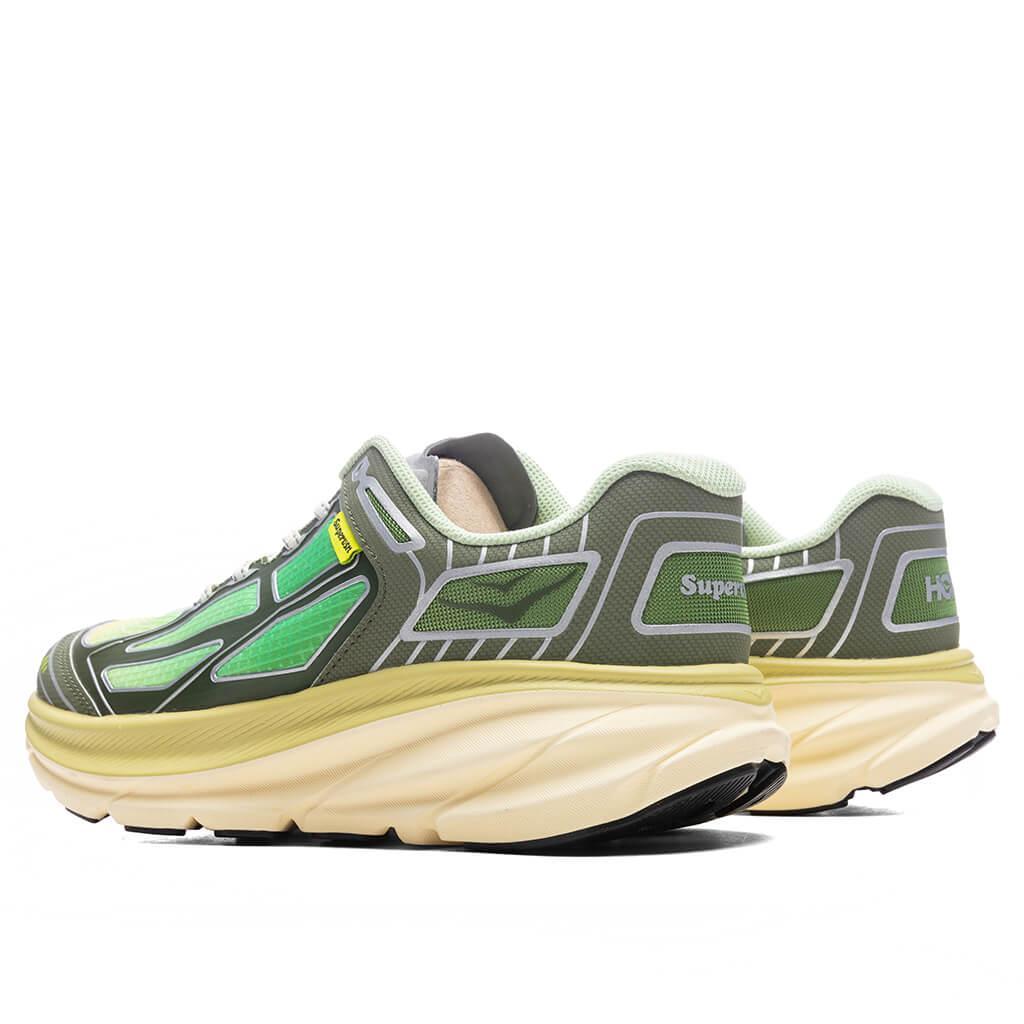 Hoka x Supervsn Clifton One9 - Green Flash/Limelight Male Product Image