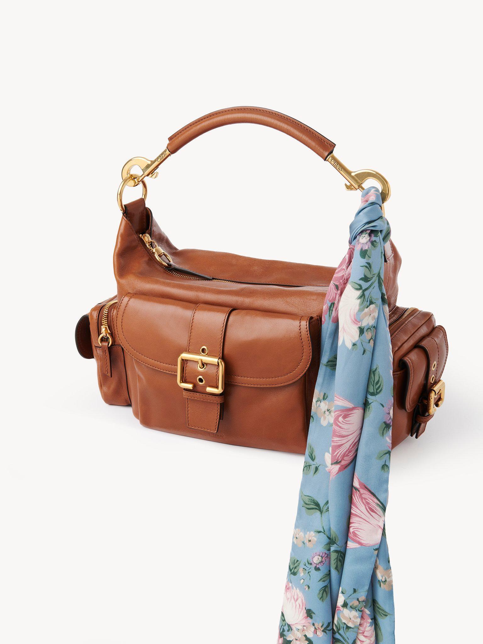The Chloé Peonies wide bandeau scarf in silk charmeuse Product Image