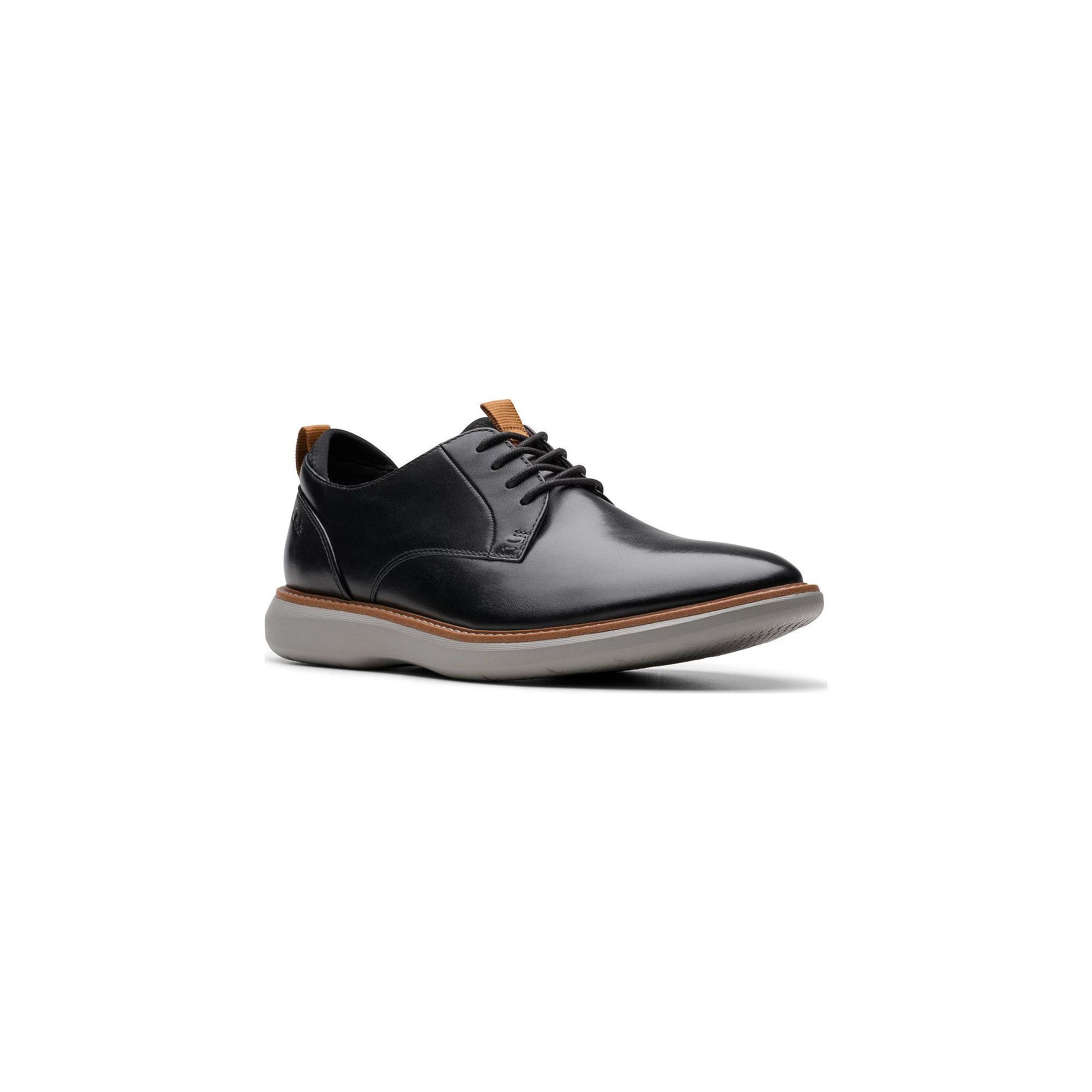 Clarks® Brantin Plain Men's Leather Casual Shoes, Size: 12, Black Product Image