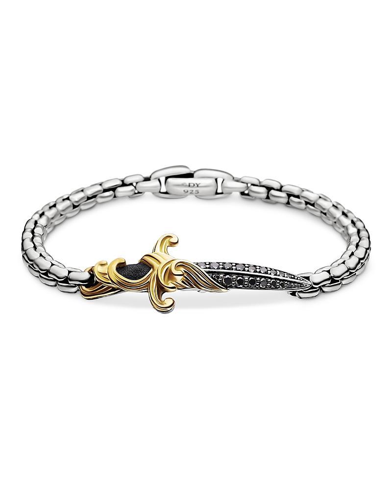 Mens Waves Dagger Bracelet in Sterling Silver Product Image