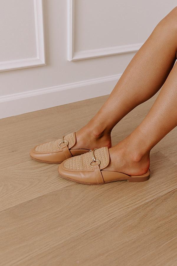 The Hannah Faux Leather Mule Loafer in Tan Product Image