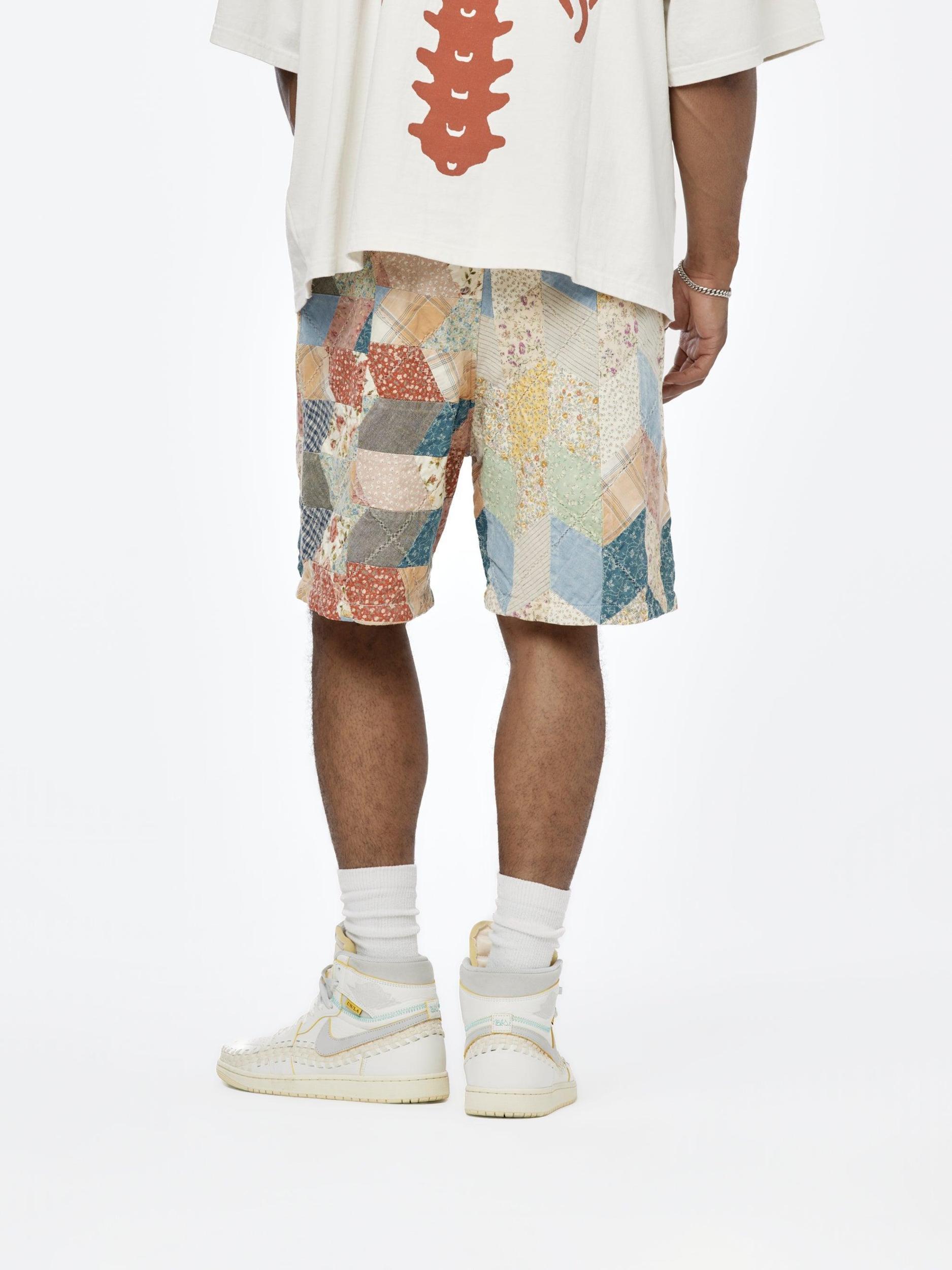 Yabane Quilt Patchwork Easy Shorts (Ecru) Product Image
