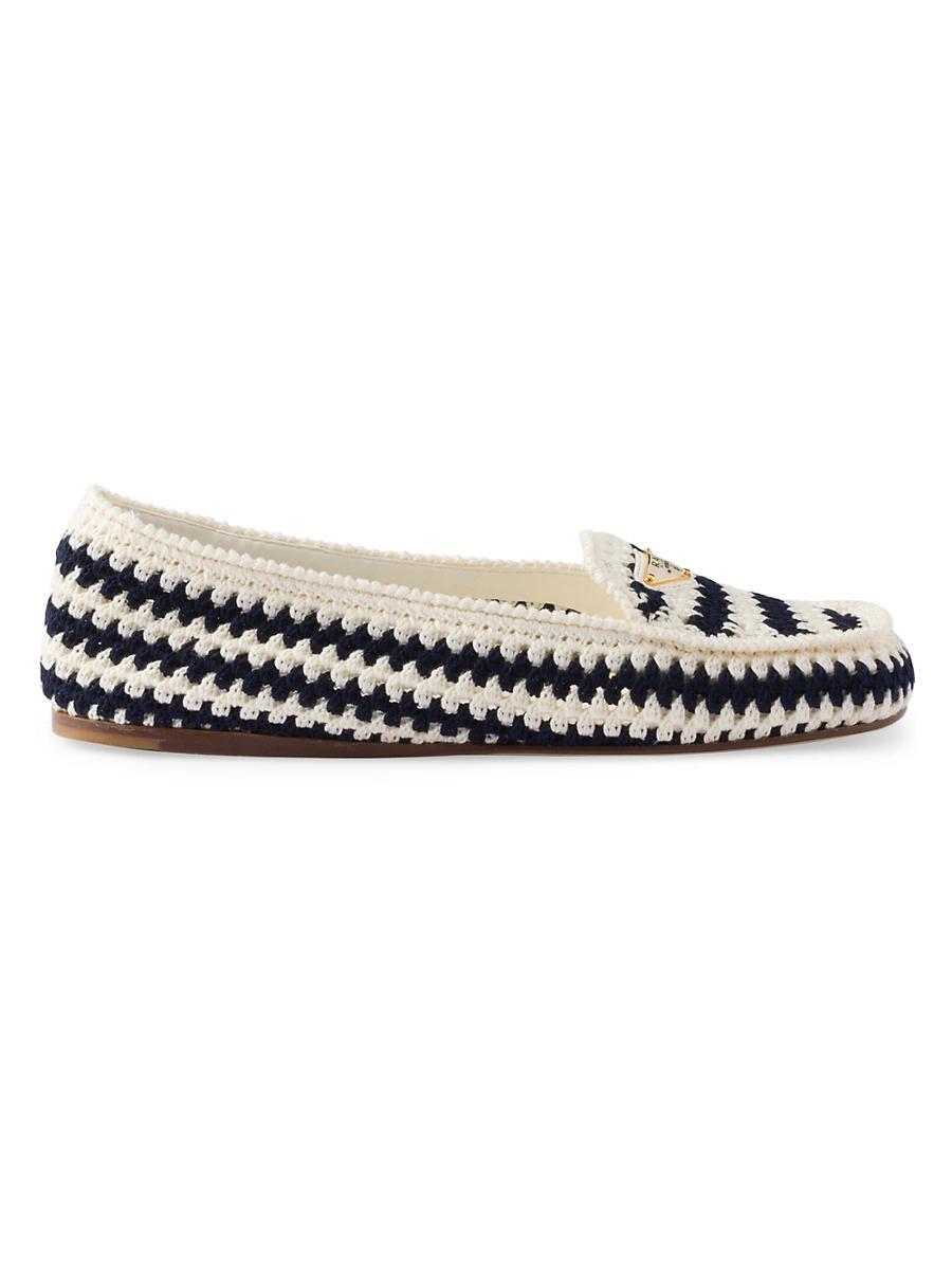 Prada Womens Crochet Loafers Product Image