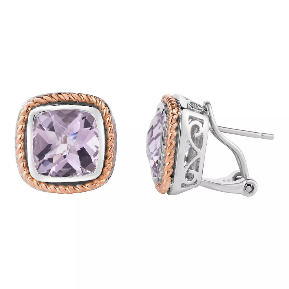 Sterling Silver Amethyst Earrings, Womens Product Image
