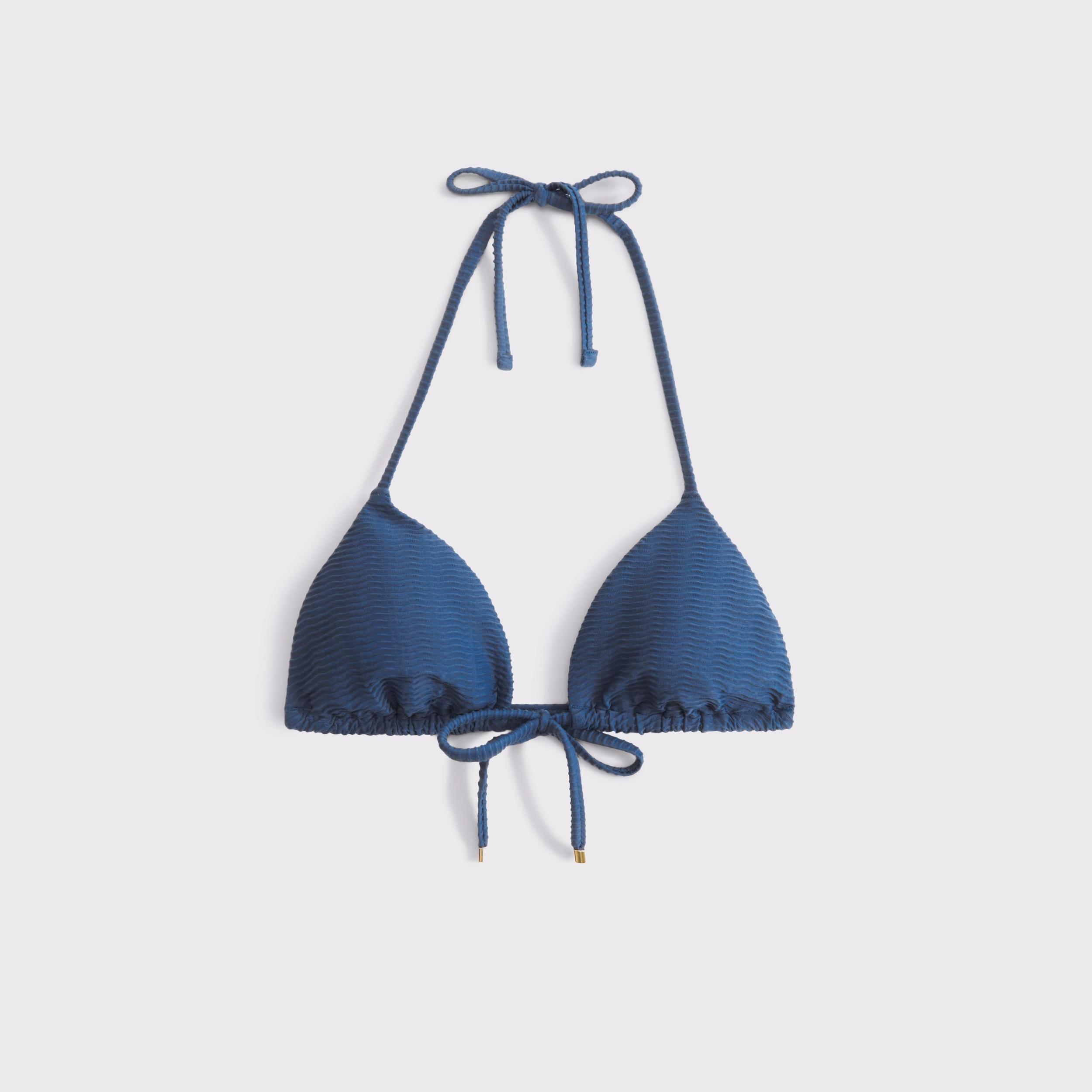 Tie-Front Halter Triangle Bikini Top Product Image