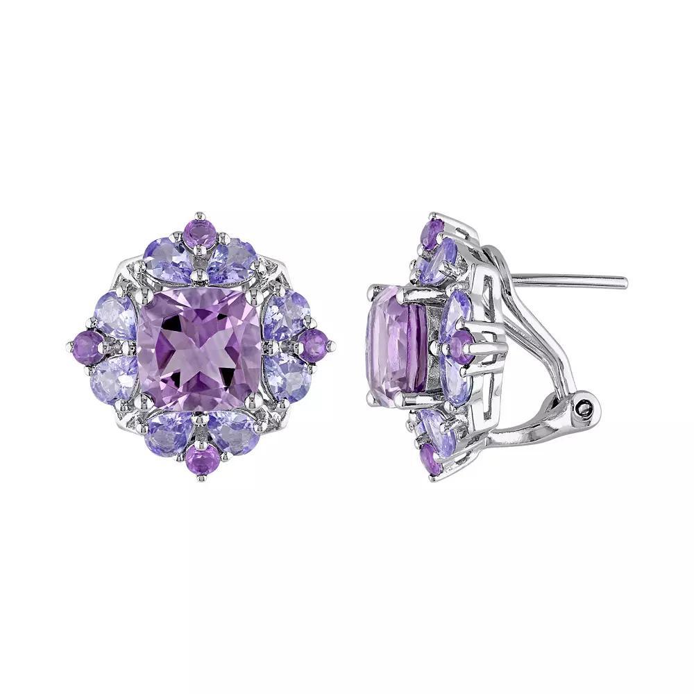 Stella Grace Amethyst & Tanzanite Sterling Silver Flower Button Stud Earrings, Women's, Purple Product Image