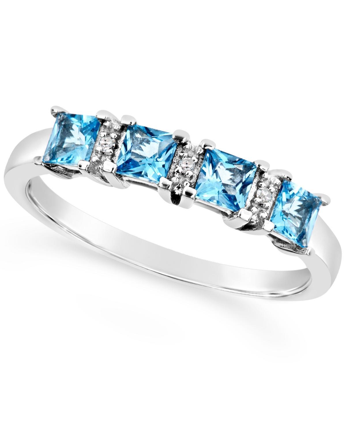 Celebration Gems Sterling Silver Opal & Diamond Accent Rectangle Halo Ring, Womens Product Image