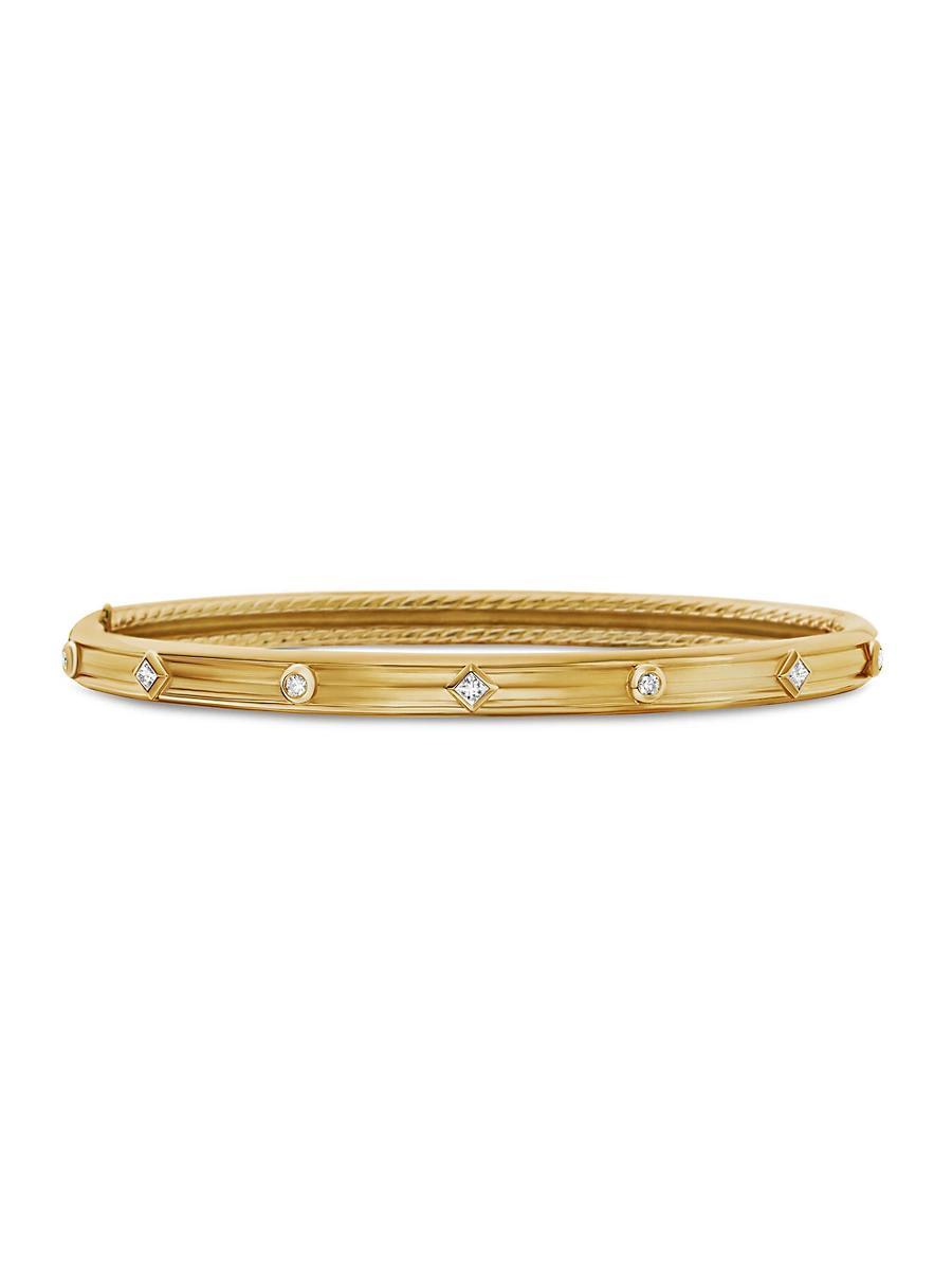 David Yurman 18K Yellow Gold Modern Renaissance Bangle Bracelet with Diamonds Product Image
