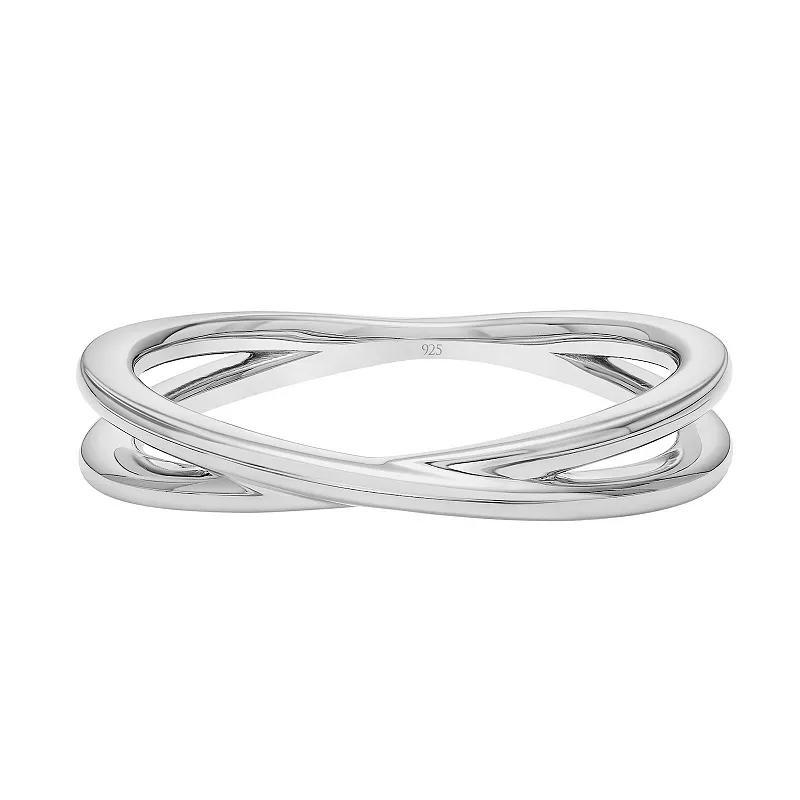 Love Always Sterling Silver Crisscross Ring, Women's, Size: 6 Product Image