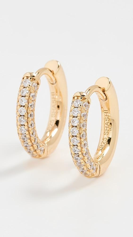 SHASHI 18k Pave Huggies | Shopbop Product Image