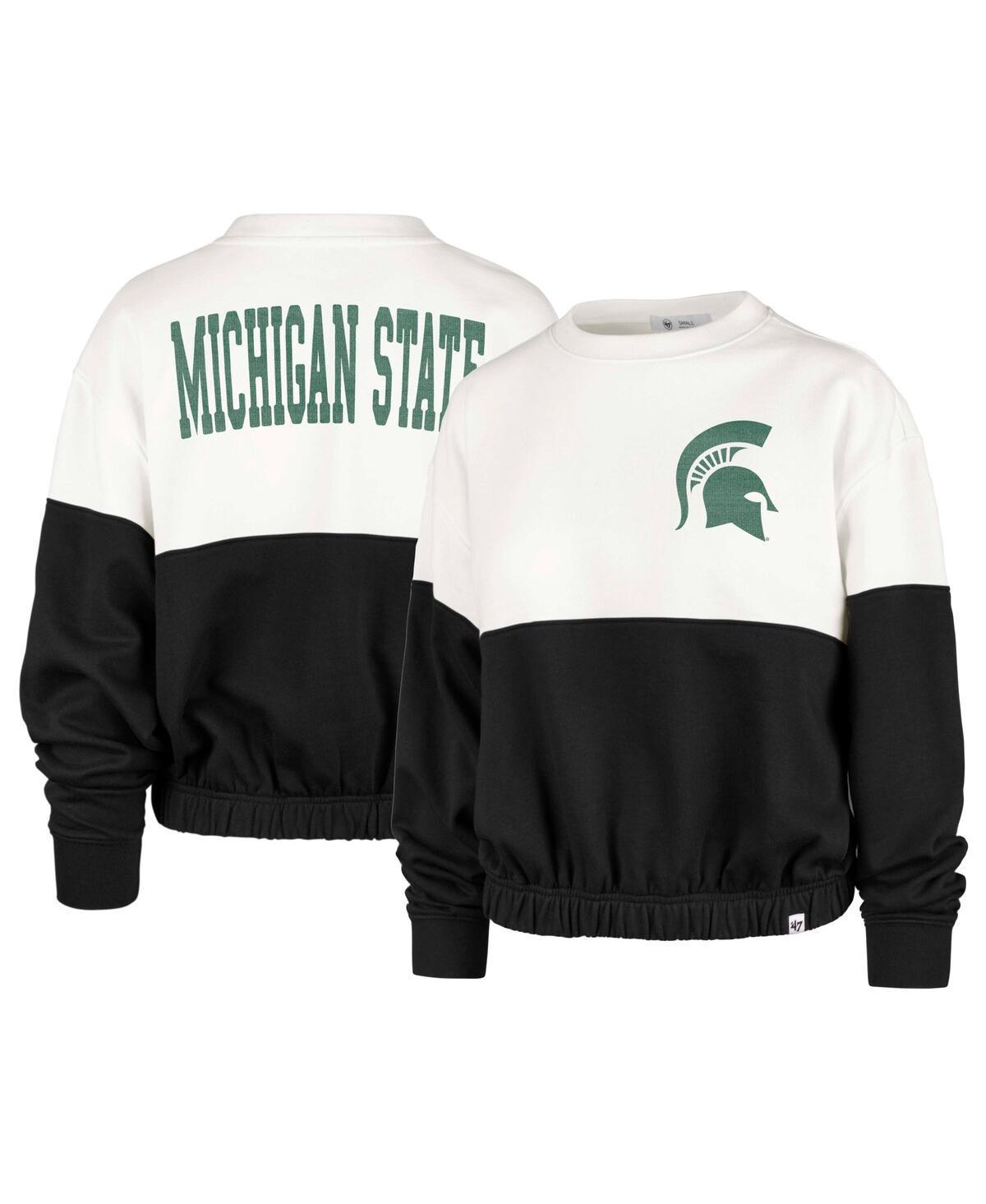Women's '47 White Michigan State Spartans Take Two Bonita Pullover Sweatshirt, Size: Small Product Image
