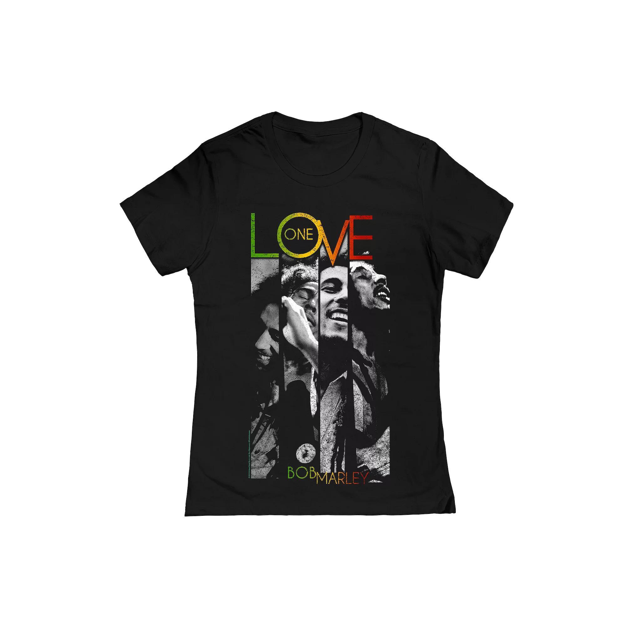 Juniors' Bob Marley Love Stripes Graphic Tee, Girl's, Size: Large, Black Product Image