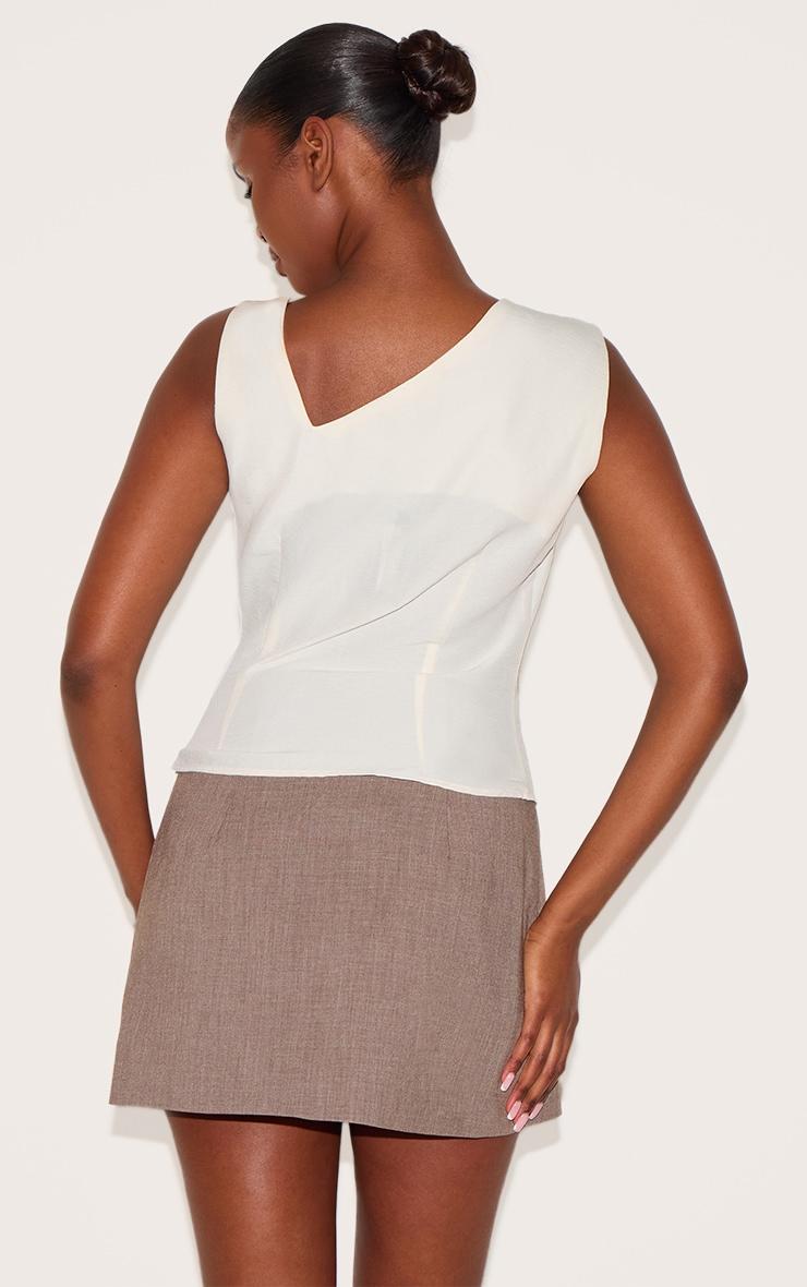 Cream Asymmetric Fitted Vest Product Image