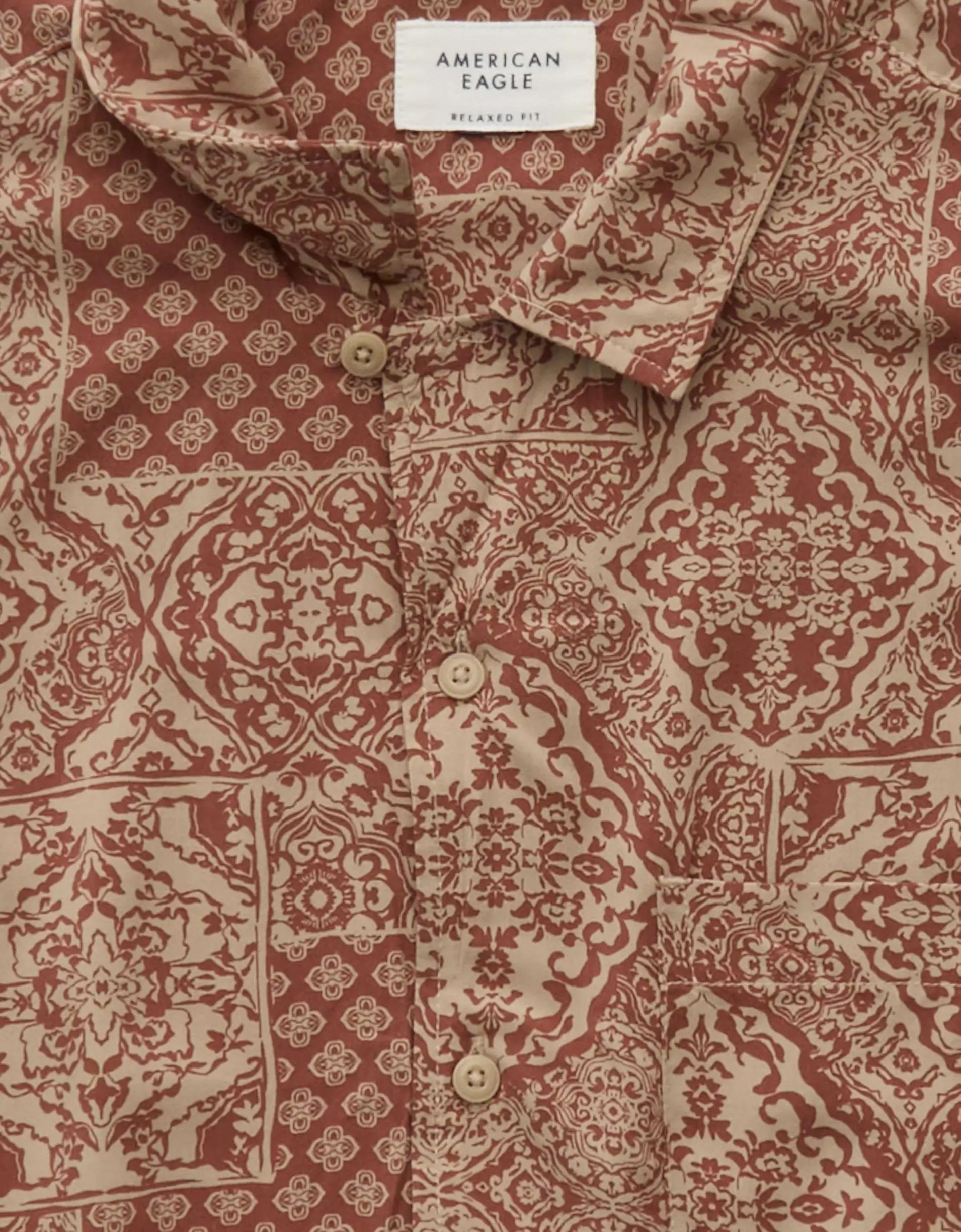 AE Poolside Printed Button-Up Shirt Product Image