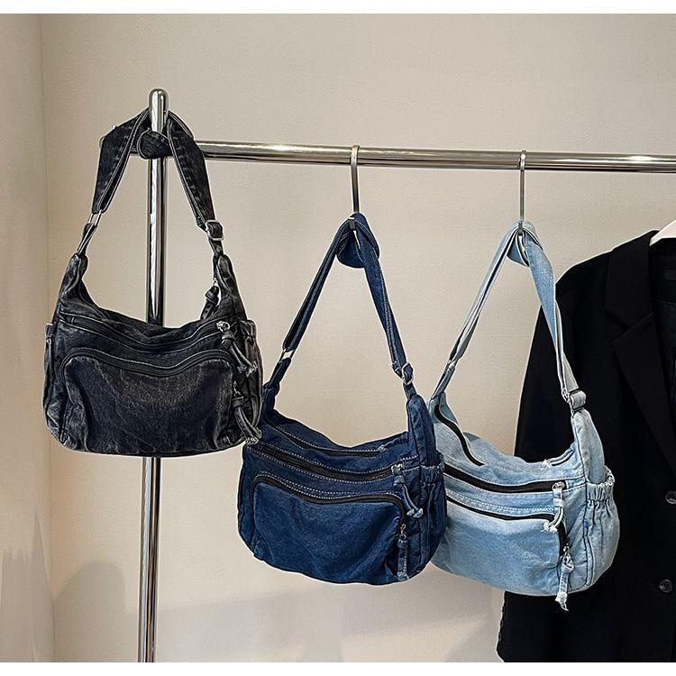 Multi-Pocket Denim Crossbody Bag Product Image