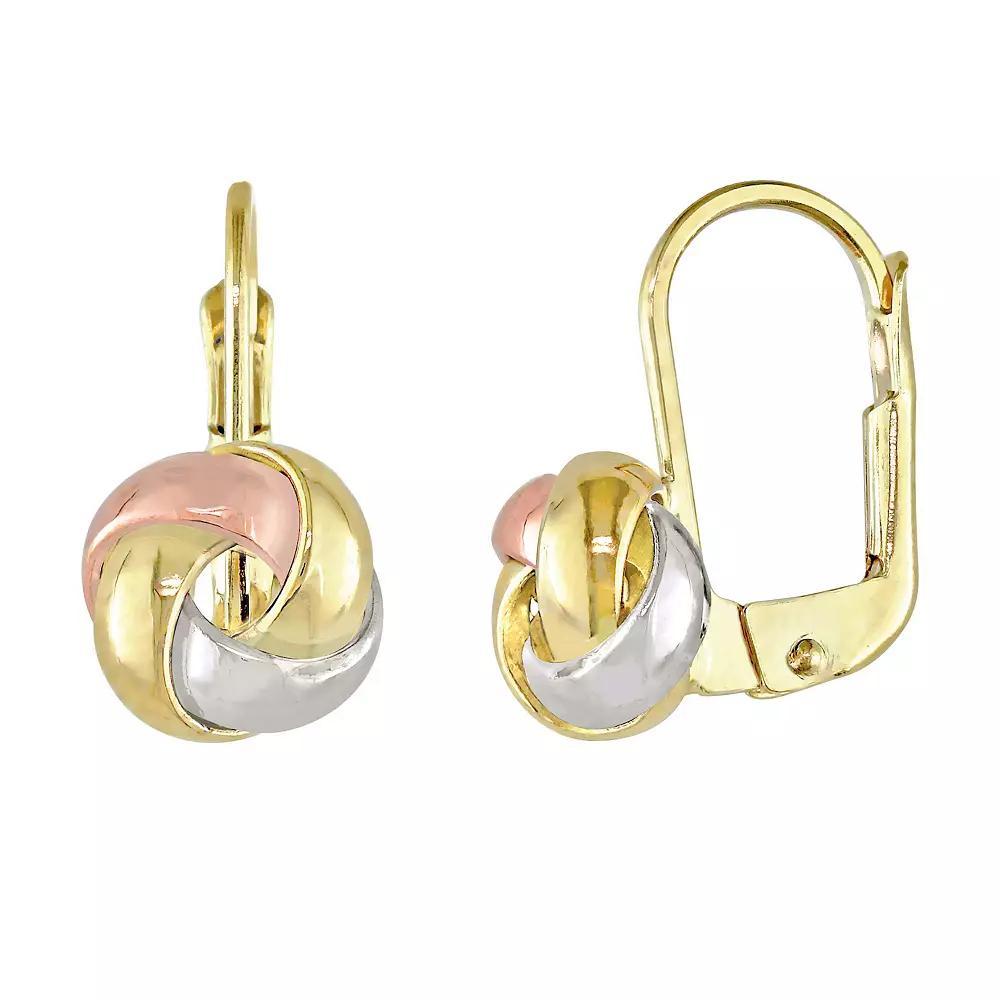 Stella Grace 3-Tone 10k Gold, Rose Gold & White Gold Entwined Love Knot Earrings, Women's, 10k  Tone Product Image