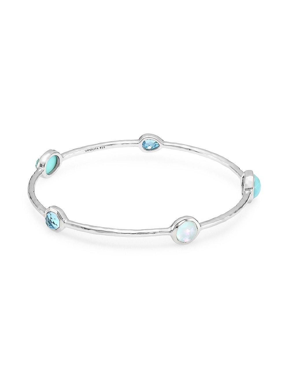 5-Stone Bangle Bracelet in Sterling Silver Product Image