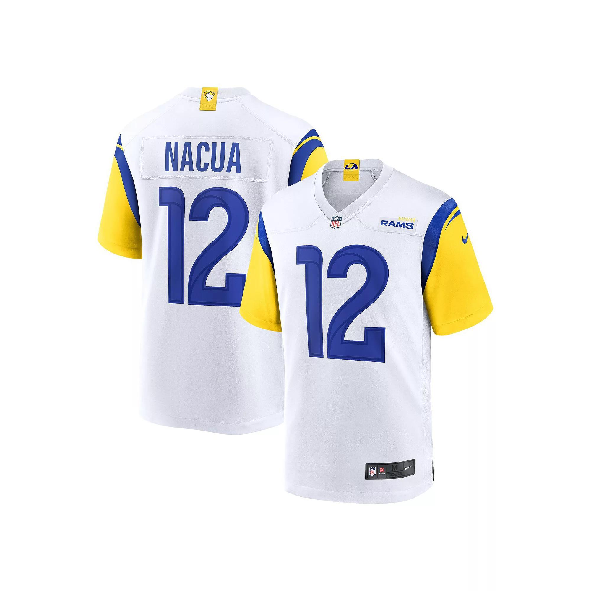 Men's Nike Puka Nacua White Los Angeles Rams Game Player Jersey, Size: Small Product Image