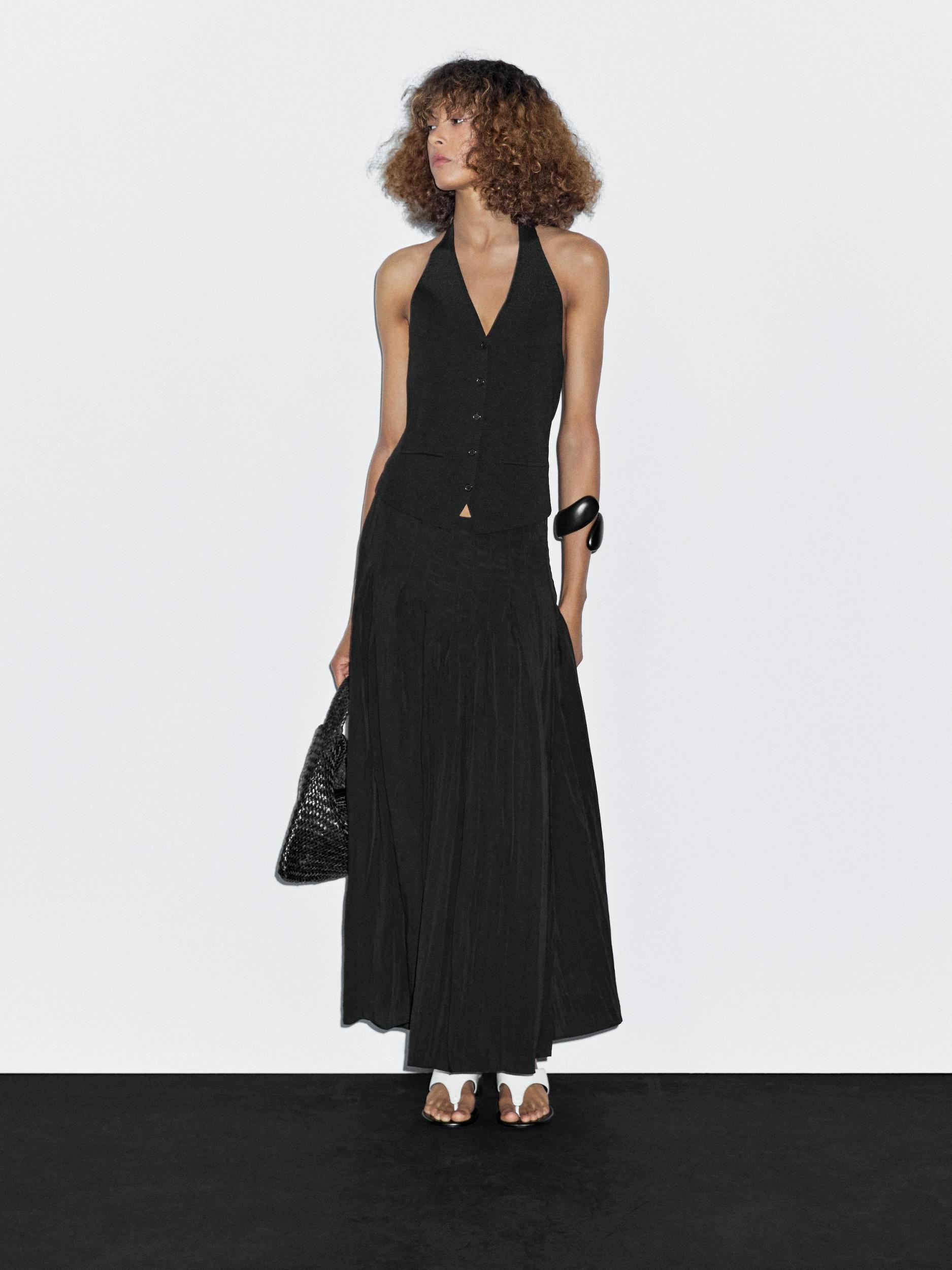 Knit halter neck waistcoat Product Image